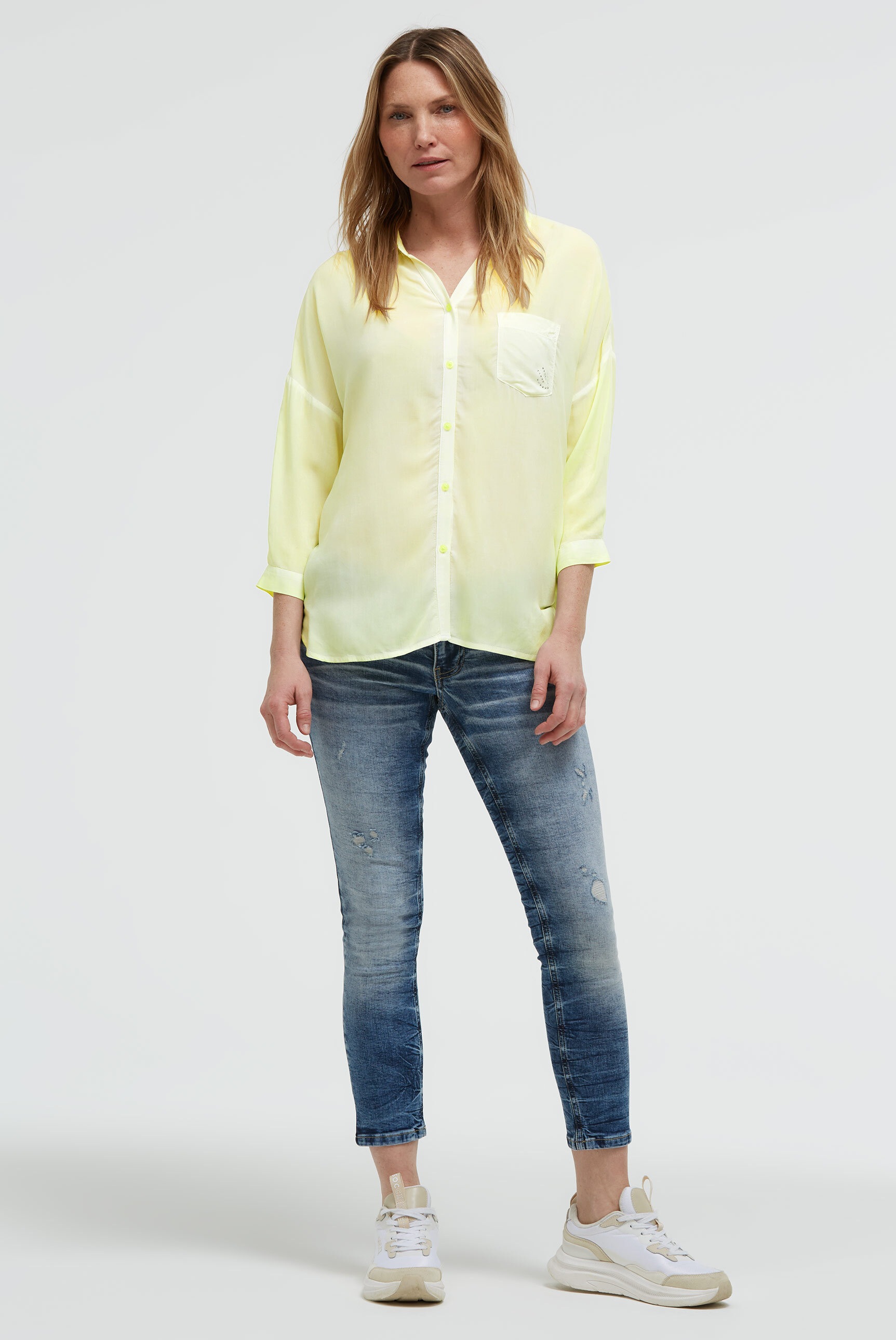 SOCCX Kurzarmbluse Vivid Lemon XS 3