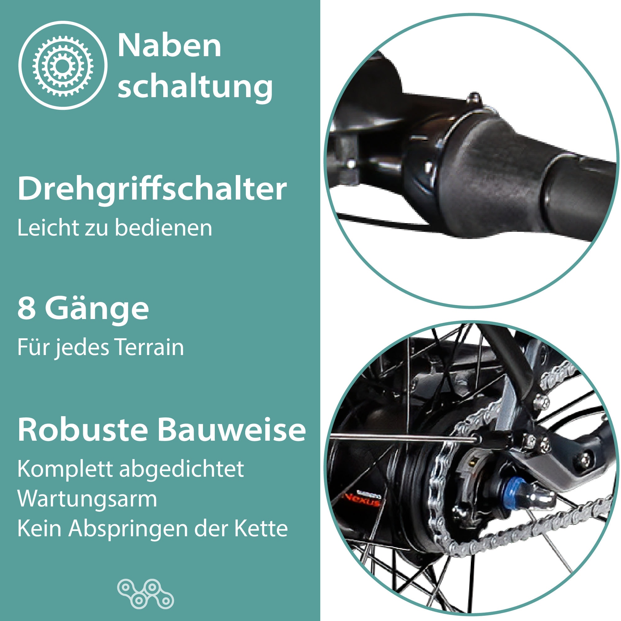 Tretwerk E-Bike »Amber Nexus«, 8 Gang, Mittelmotor 250 W, Tretwerk Amber Nexus E Bike Damen 28 Zoll Elektrofahrrad 155 - 185cm