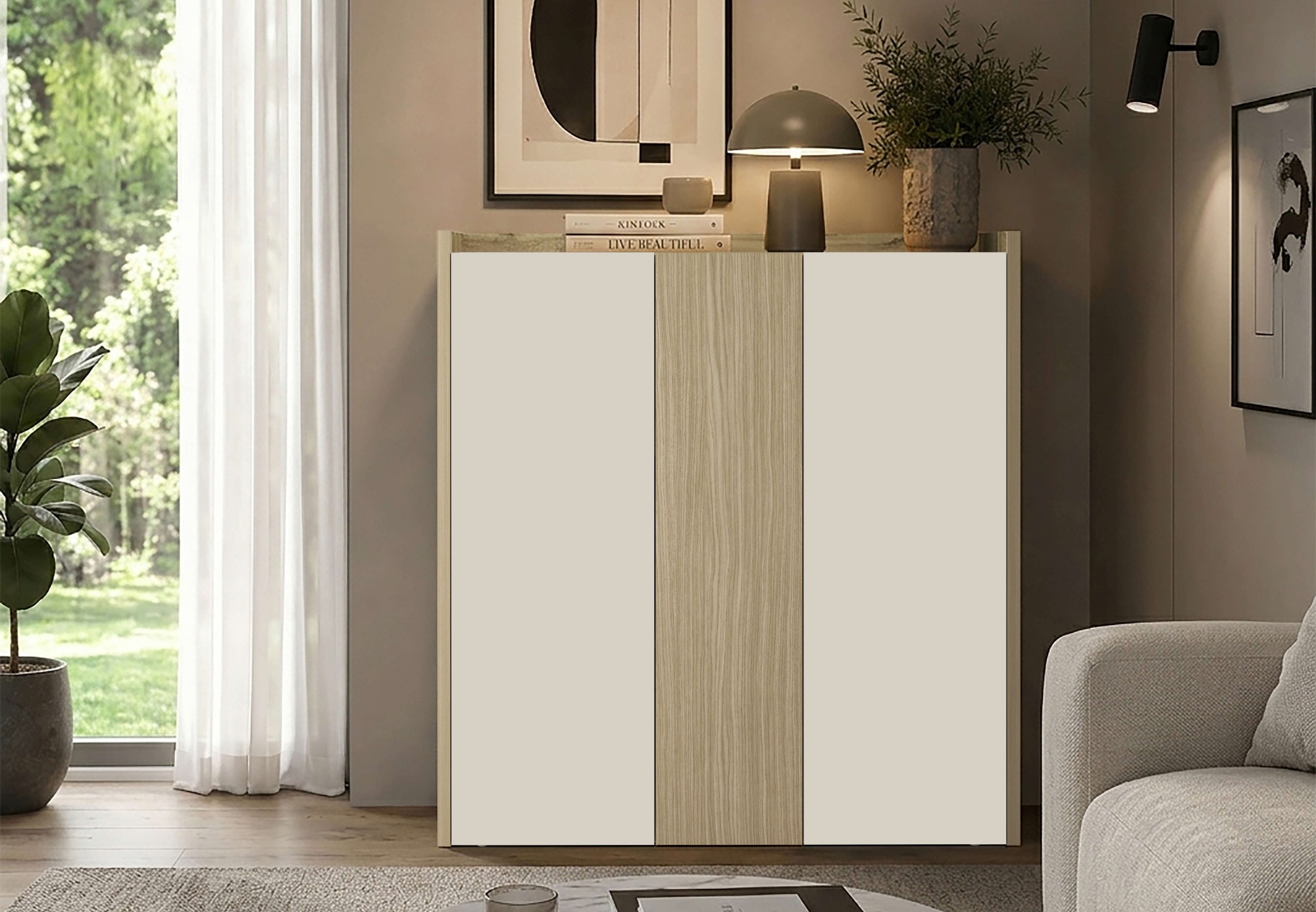 OTTO home Highboard »Highboard ALTEA, Kommode, Schrank, Kredenz« 1 Stk. tlg. Mit 3 Drehtüren, 6 Innenfächern, B.112,5 cm