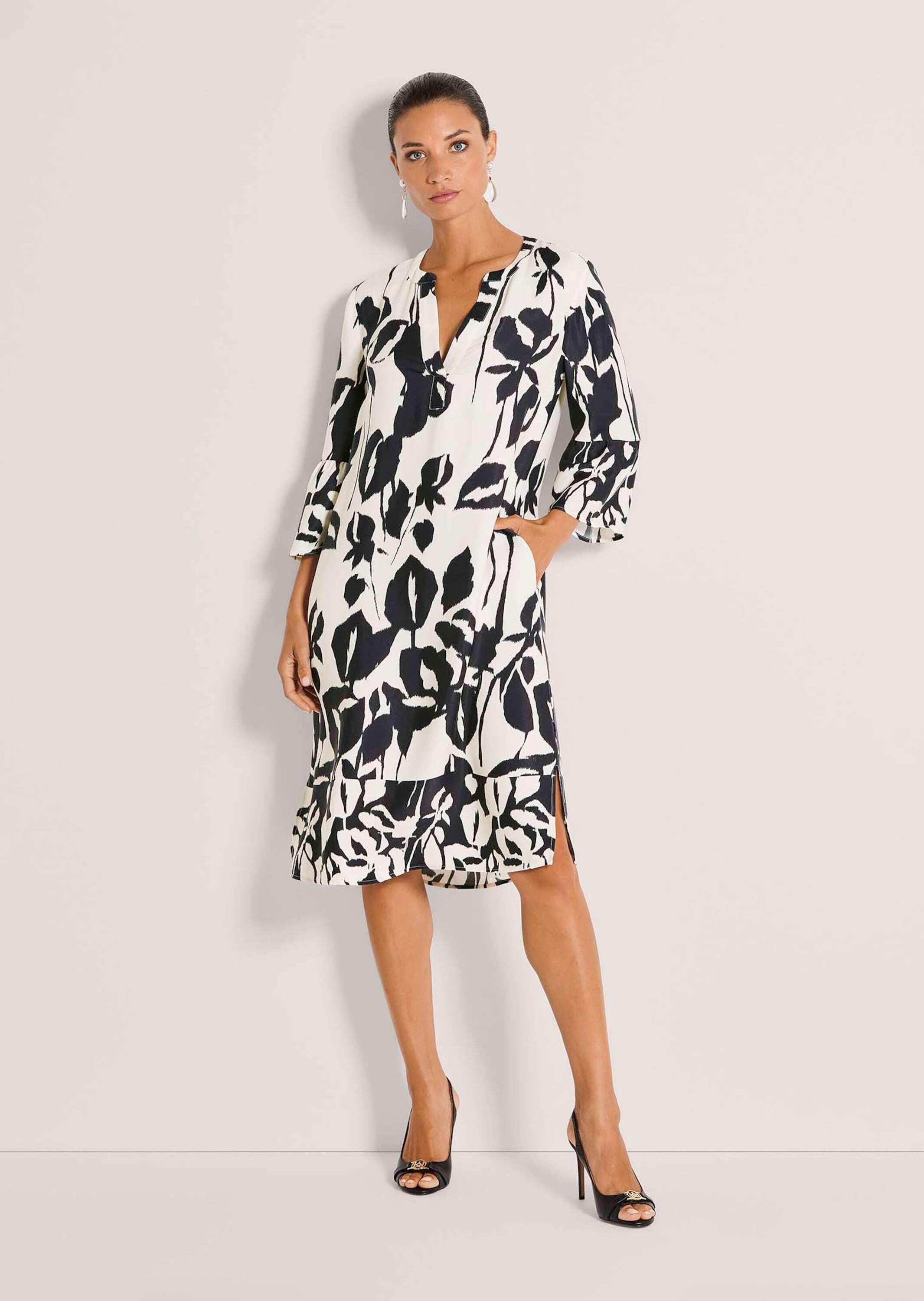 Thumbnail - MADELEINE Sommerkleid "Sommerkleid Druckkleid mit floralem Muster" Ärmel mit Volantabschluss