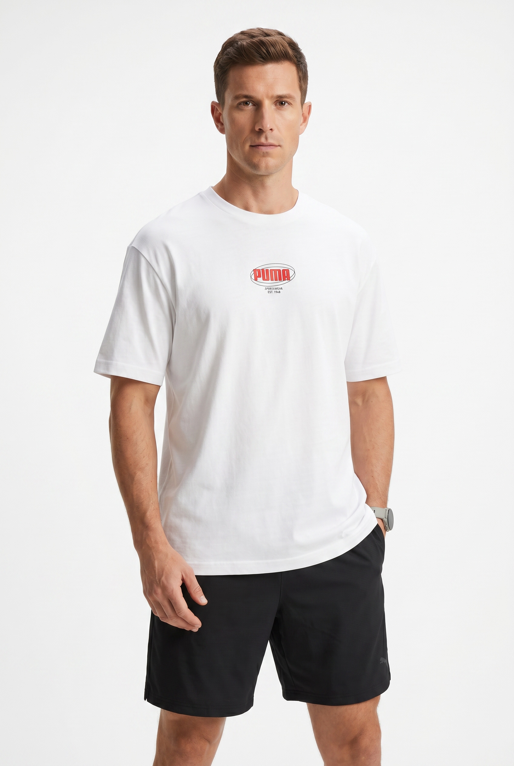 PUMA T-Shirt "ESS LOGO LAB RELAXED STORY 1 TEE" lockere Passform, Kurzarm, Rundhalsausschnitt, sportlicher Stil
