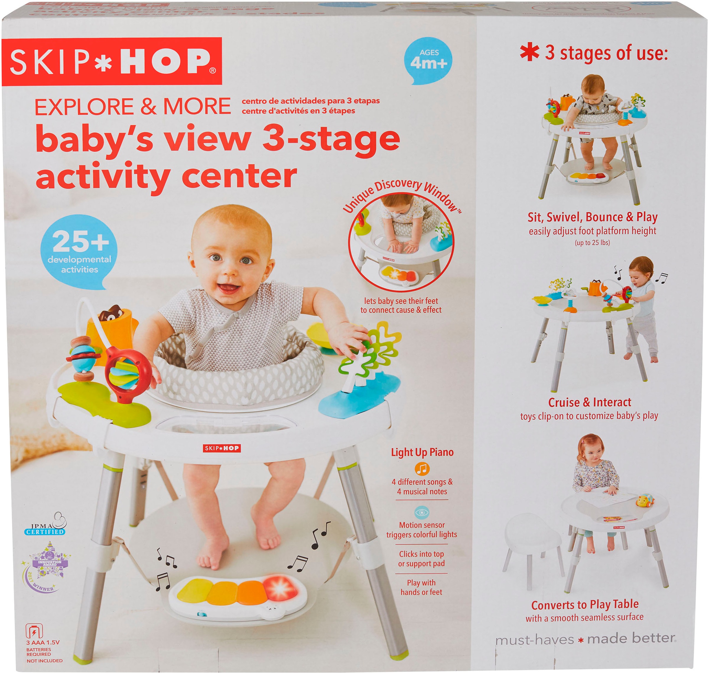 Skip Hop Spieltisch »Explore & More 3-in-1 Spielcenter«, inklusive Stuhl