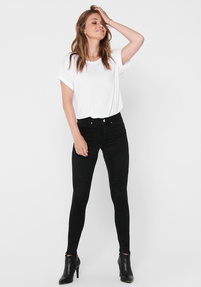 ONLY T-Shirt »ONLMOSTER – T-Shirt mit melierter Optik und elastischem Material«, meliert, casual, lässig geschnitten, Viskosemischung, Rundhals