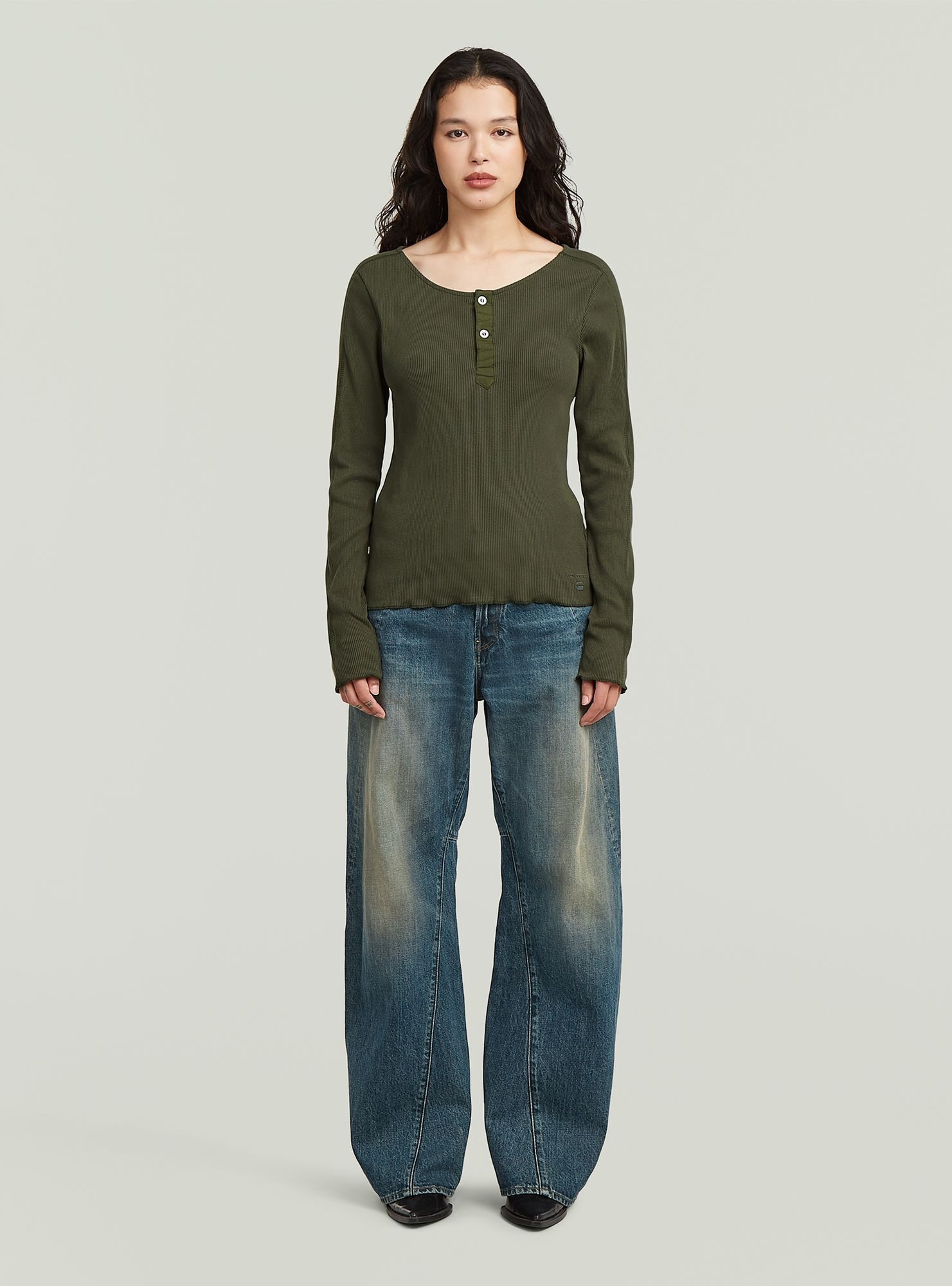G-STAR T-Shirt »Slim Henley Long Sleeve T-Shirt«
