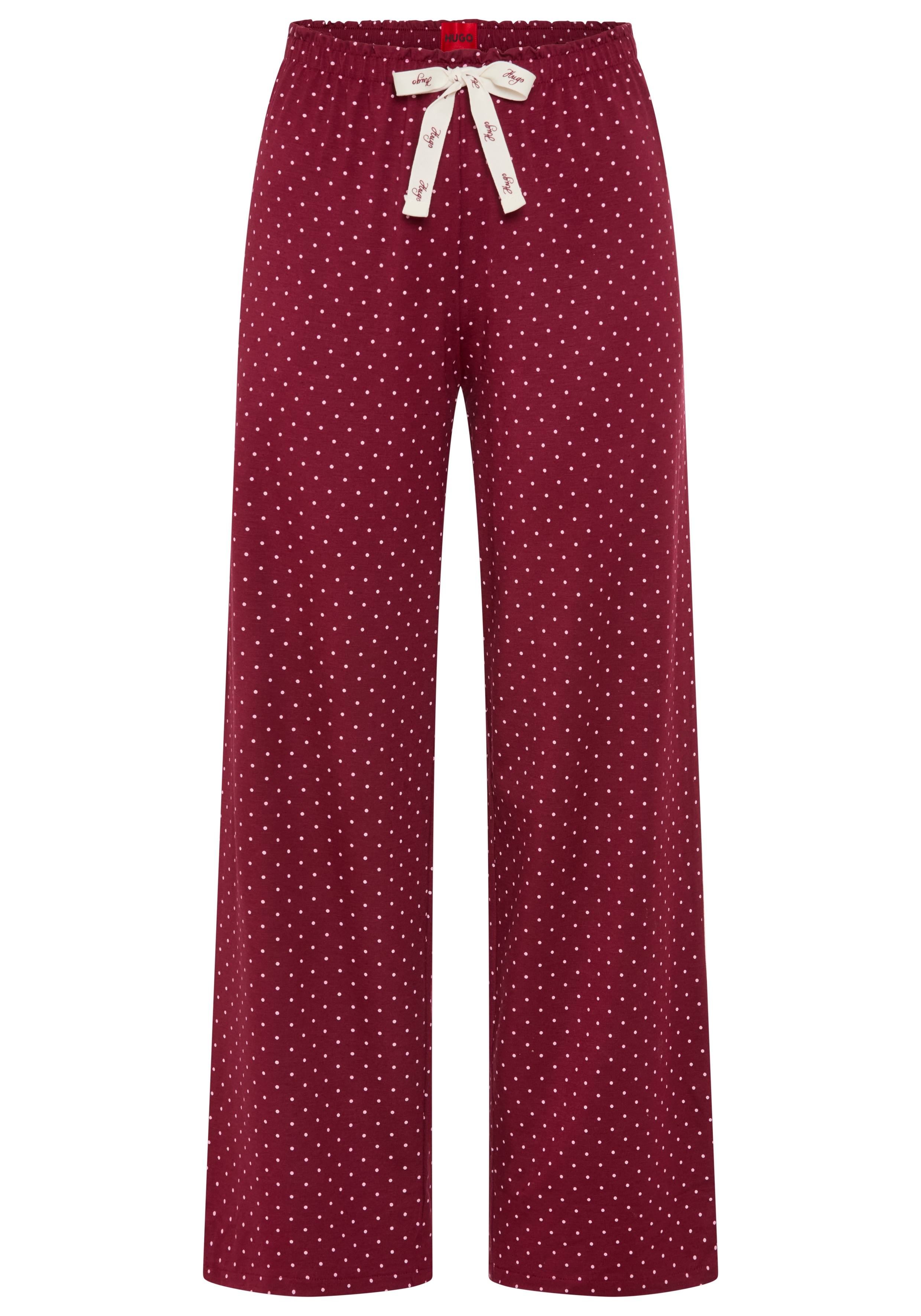 HUGO Underwear Pyjamahose elastischer Bund, gerader Schnitt, gewellte Kanten