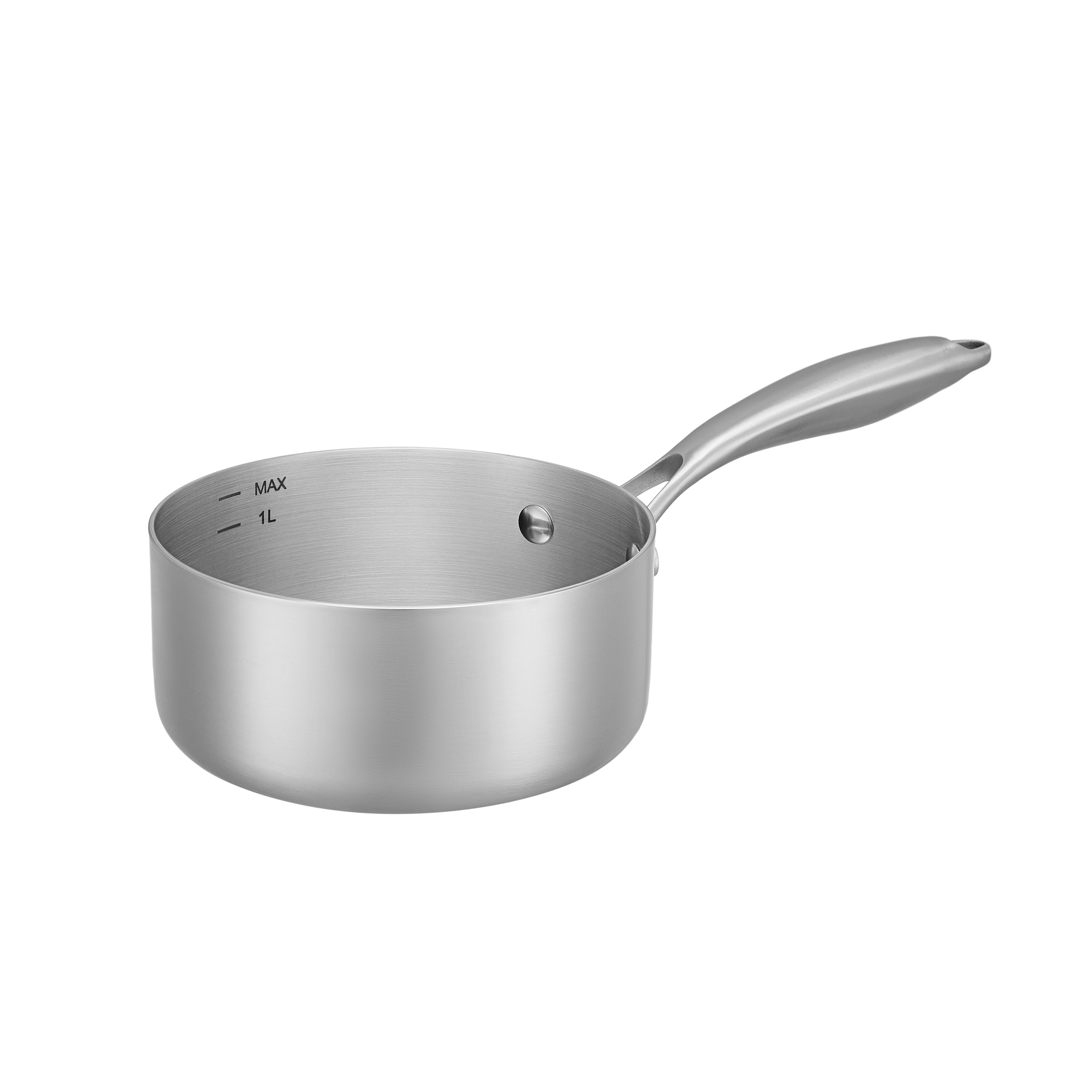 RESTO Kitchenware Kasserolle "CORVUS Soßentopf, TRI-PLY- Aufbau – 3-lagige Konstruktion" 1 tlg. Aluminium Edelstahl 18/10