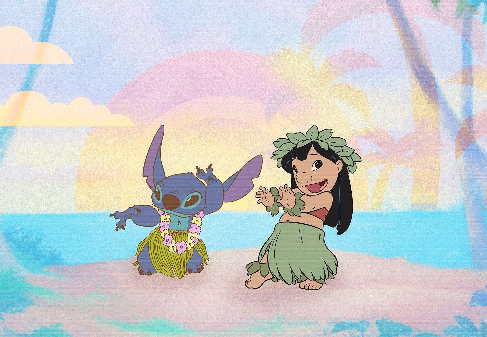 Komar Leinwandbild "Lilo and Stitch Dancing - Größe 60 x 40 cm", Disney, (1 günstig online kaufen