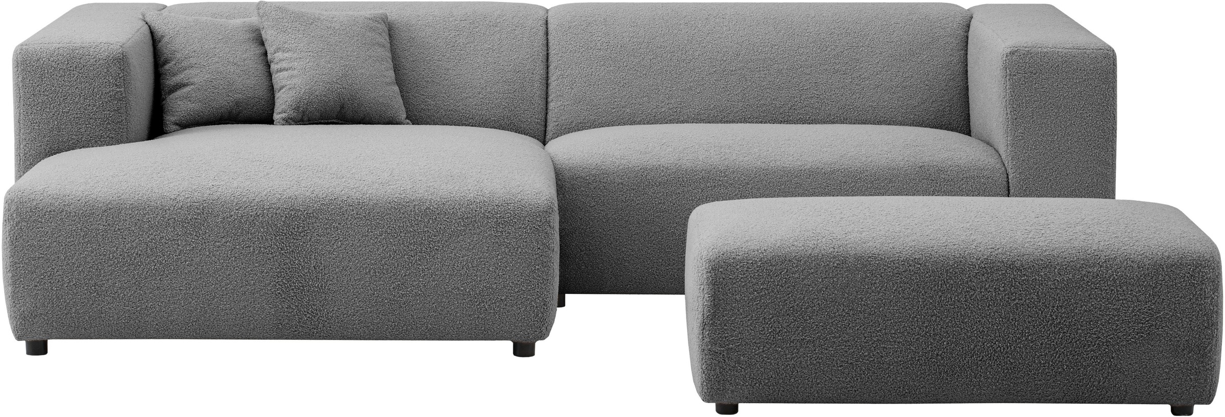 andas Polsterecke »BAKELS, Ecksofa-Set mit Hocker, L-Form mit Schlaffunktion«, Ecksofa-Set (incl. Hocker) im trendigen Megacord