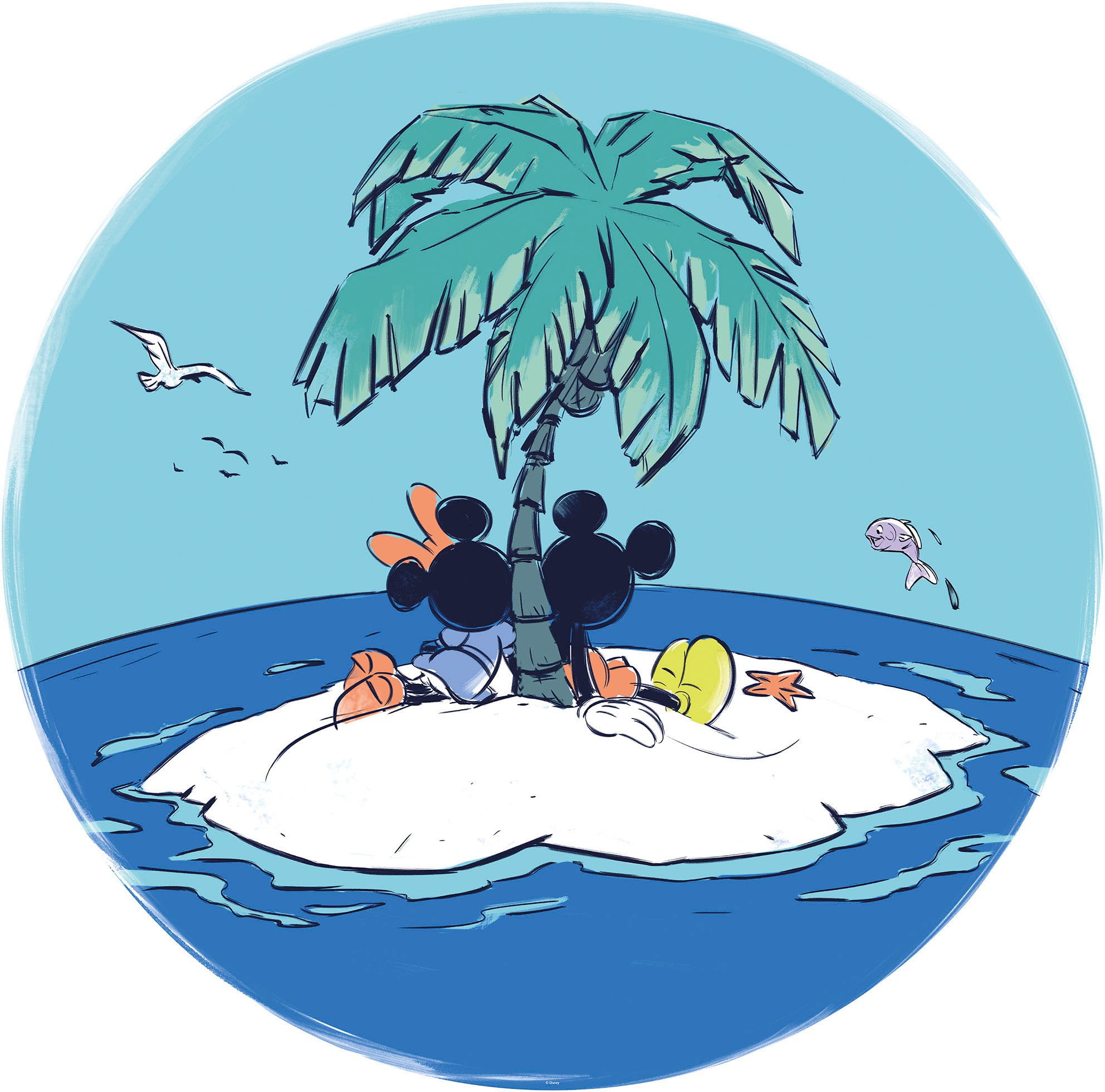 Komar Wandtattoo "selbstklebendes Vlies, Mickey and Minnie Beach Vacation,G günstig online kaufen