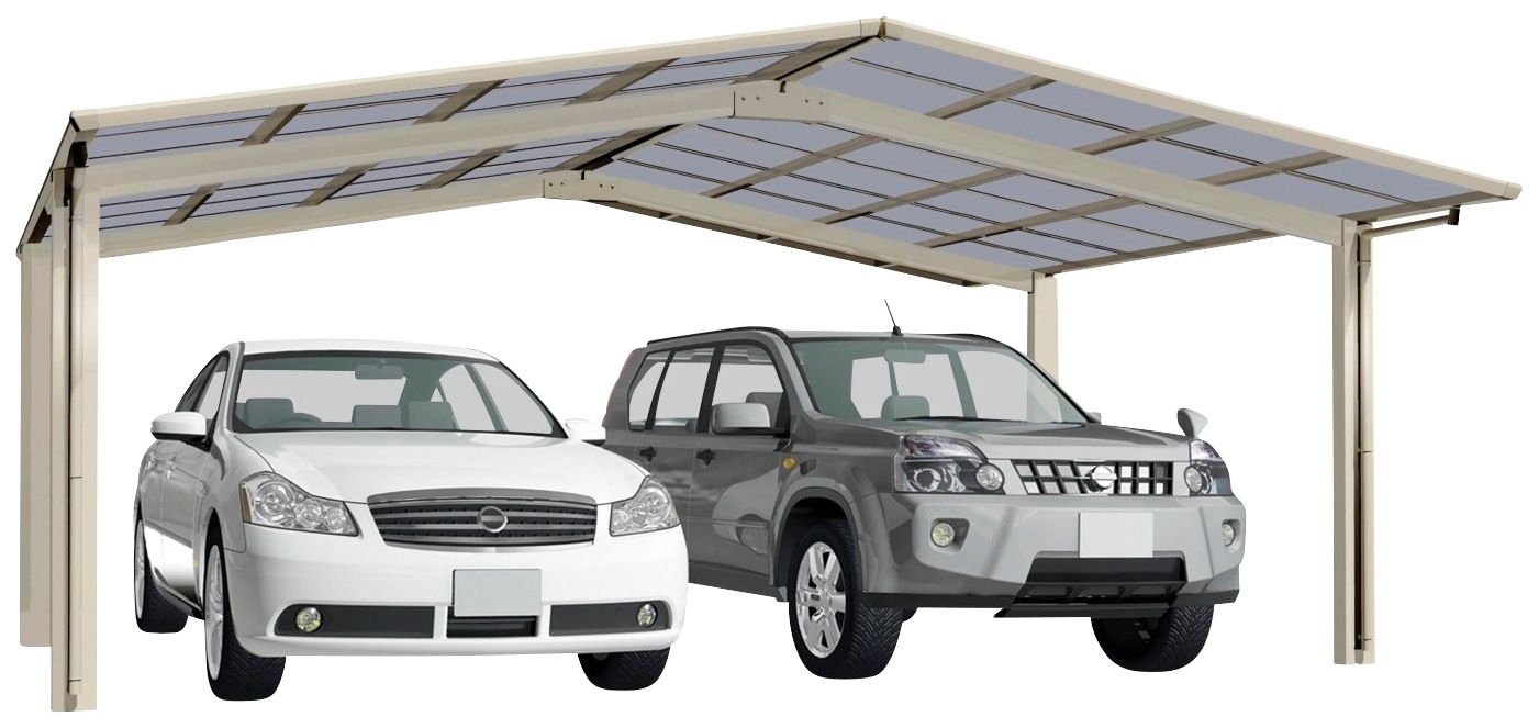 Ximax Doppelcarport "Linea Typ 60 M-Edelstahl-Look", Aluminium, 530 cm, edelstahlfarben, Aluminium