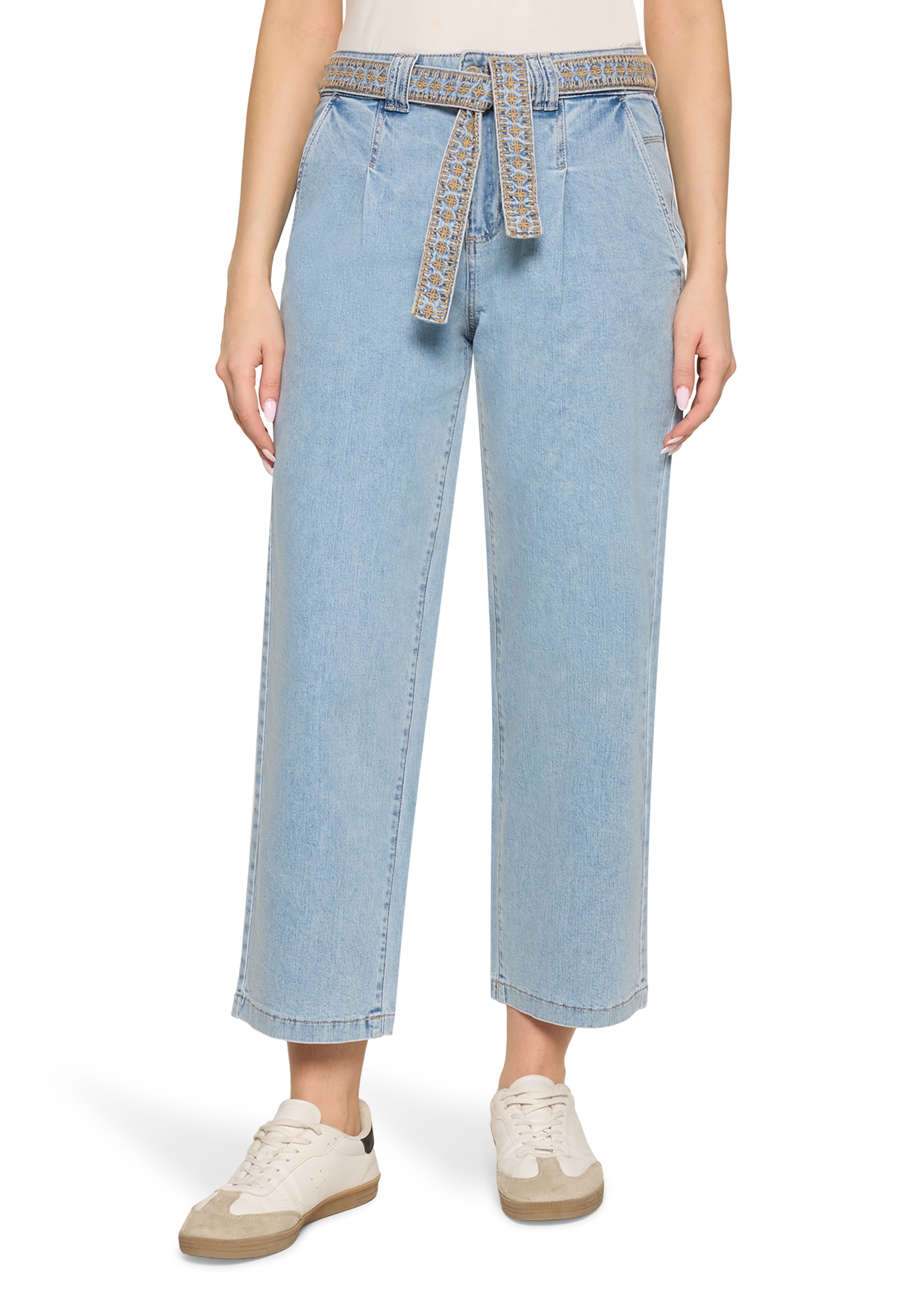 Cartoon Ankle-Jeans "Damen mit Stickerei" günstig online kaufen