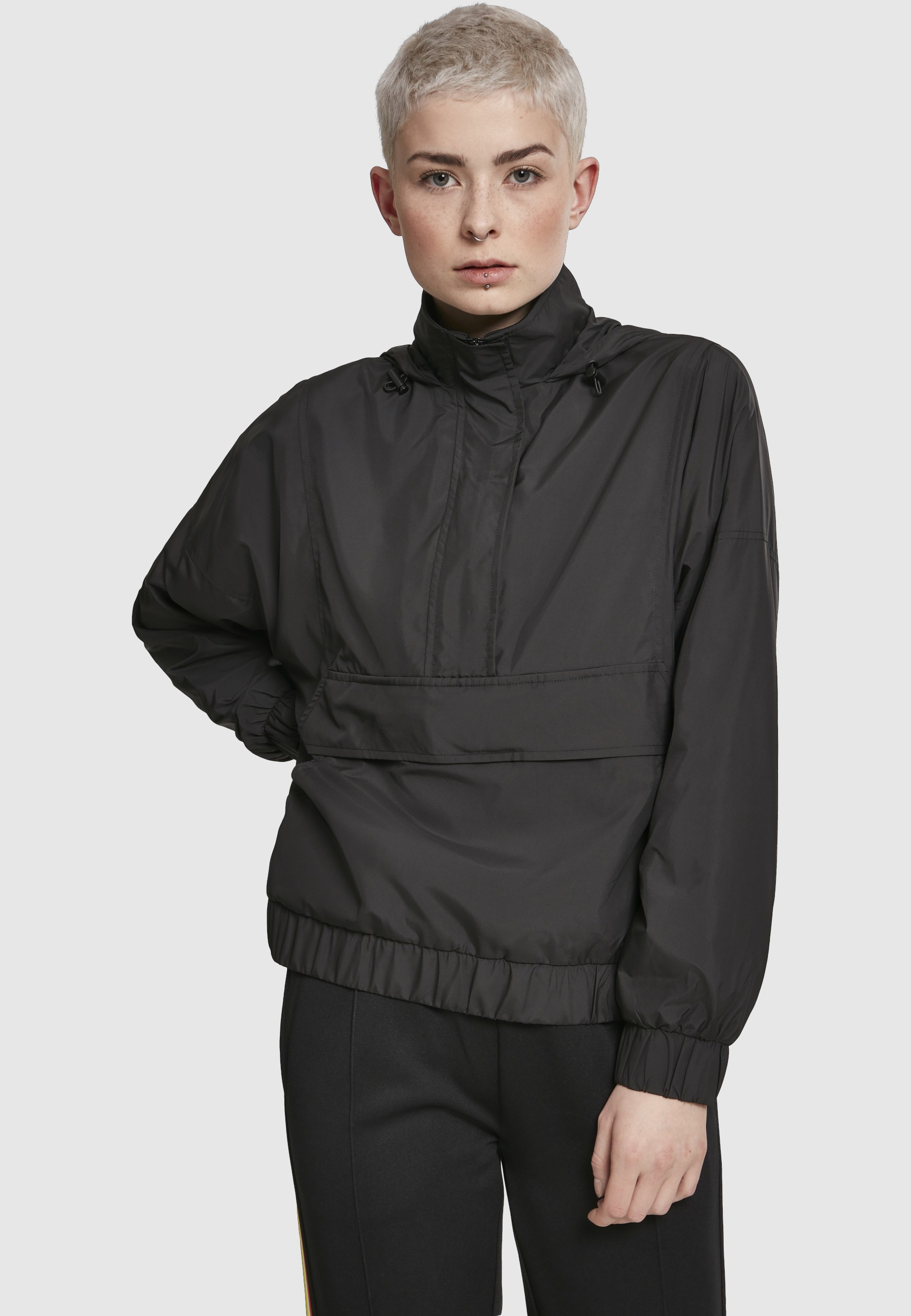 URBAN CLASSICS Langmantel »Urban Classics Damen Ladies Panel Pull Over Jacket«