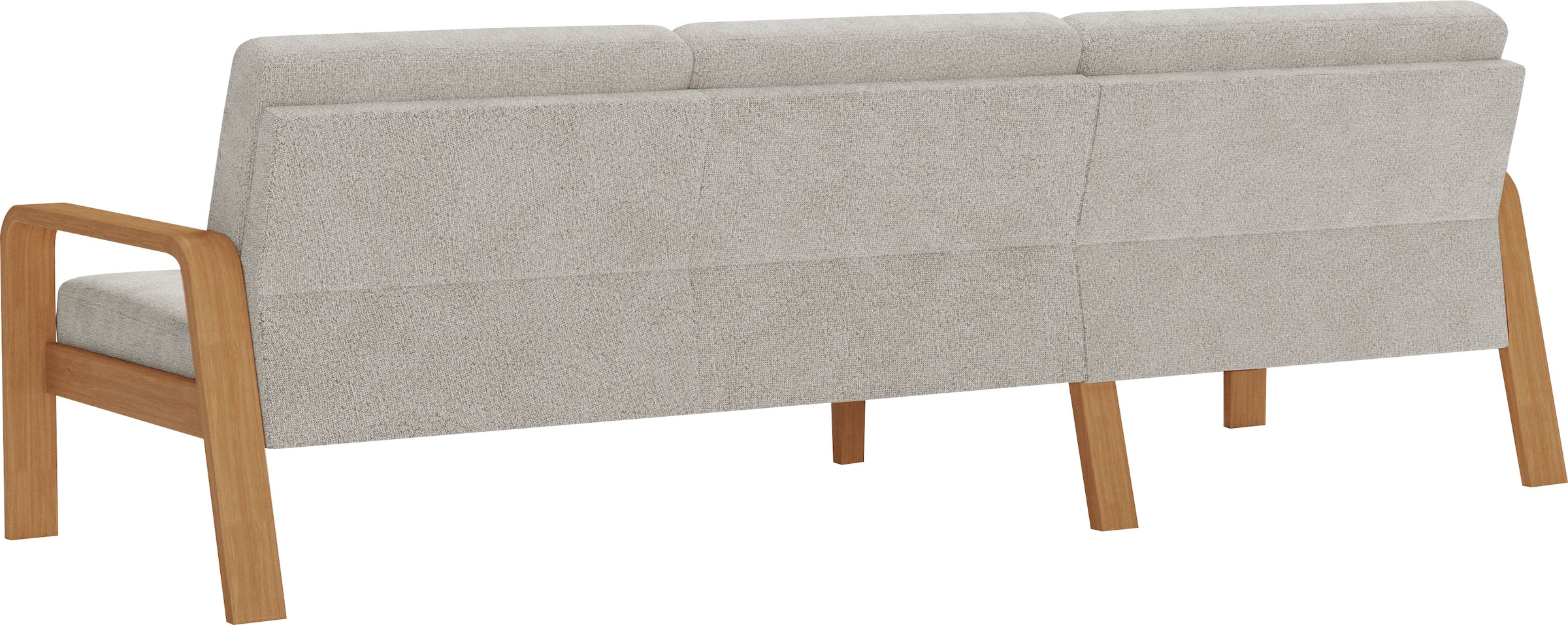 sit&more Ecksofa »Kolding L-Form«, Armlehnen aus eichefarbigem Buchenholz, verschiedene Bezüge und Farben