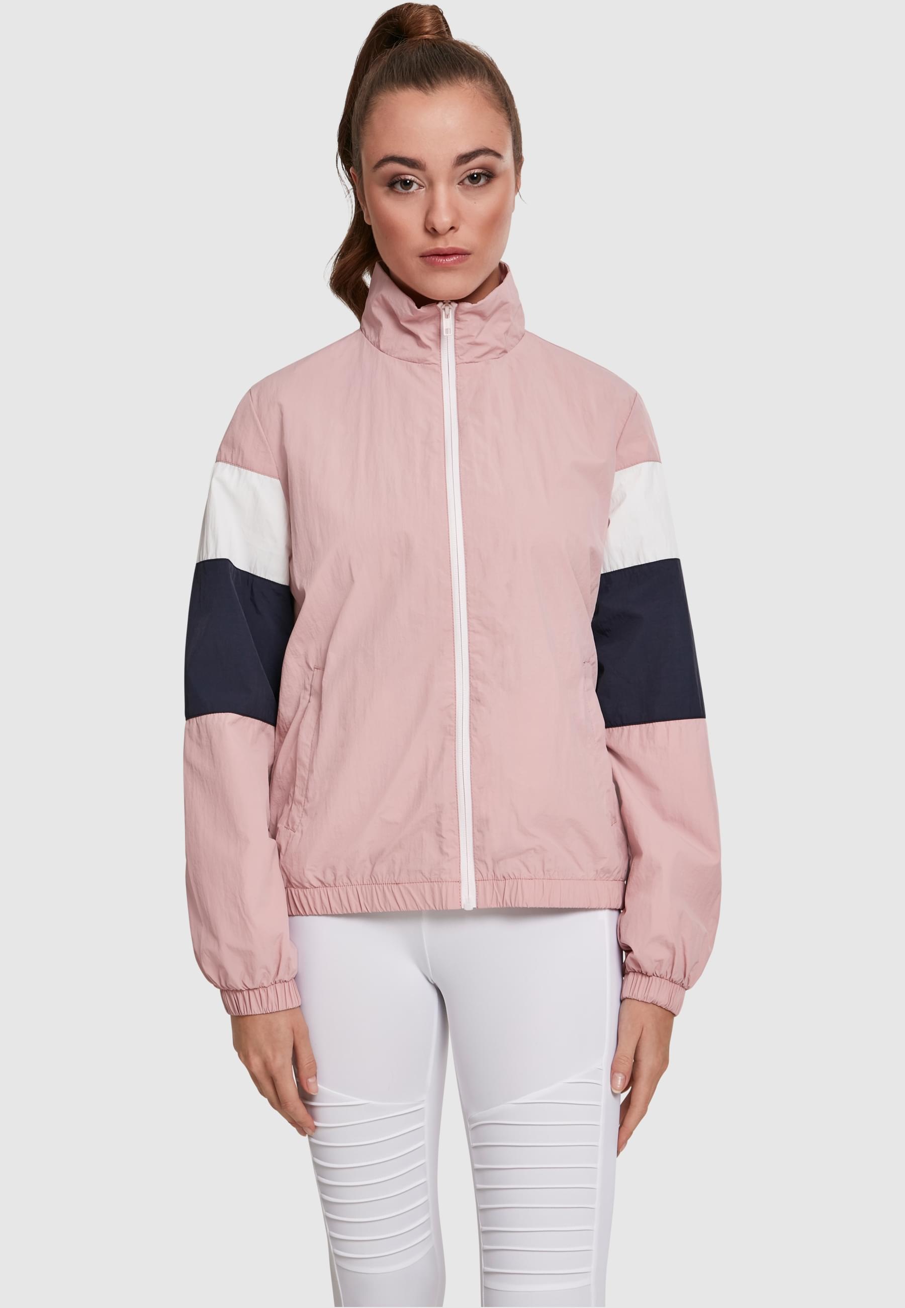 URBAN CLASSICS Allwetterjacke »Urban Classics Damen Ladies 3-Tone Crinkle Track Jacket«, (1 St.), ohne Kapuze