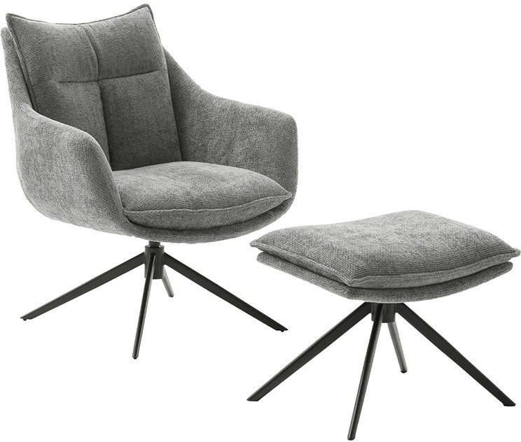 MCA furniture Loungesessel »PARKER Drehstuhl mit Armlehnen«, (Set, 2 St.), 360° drehbar mit Nivellierung