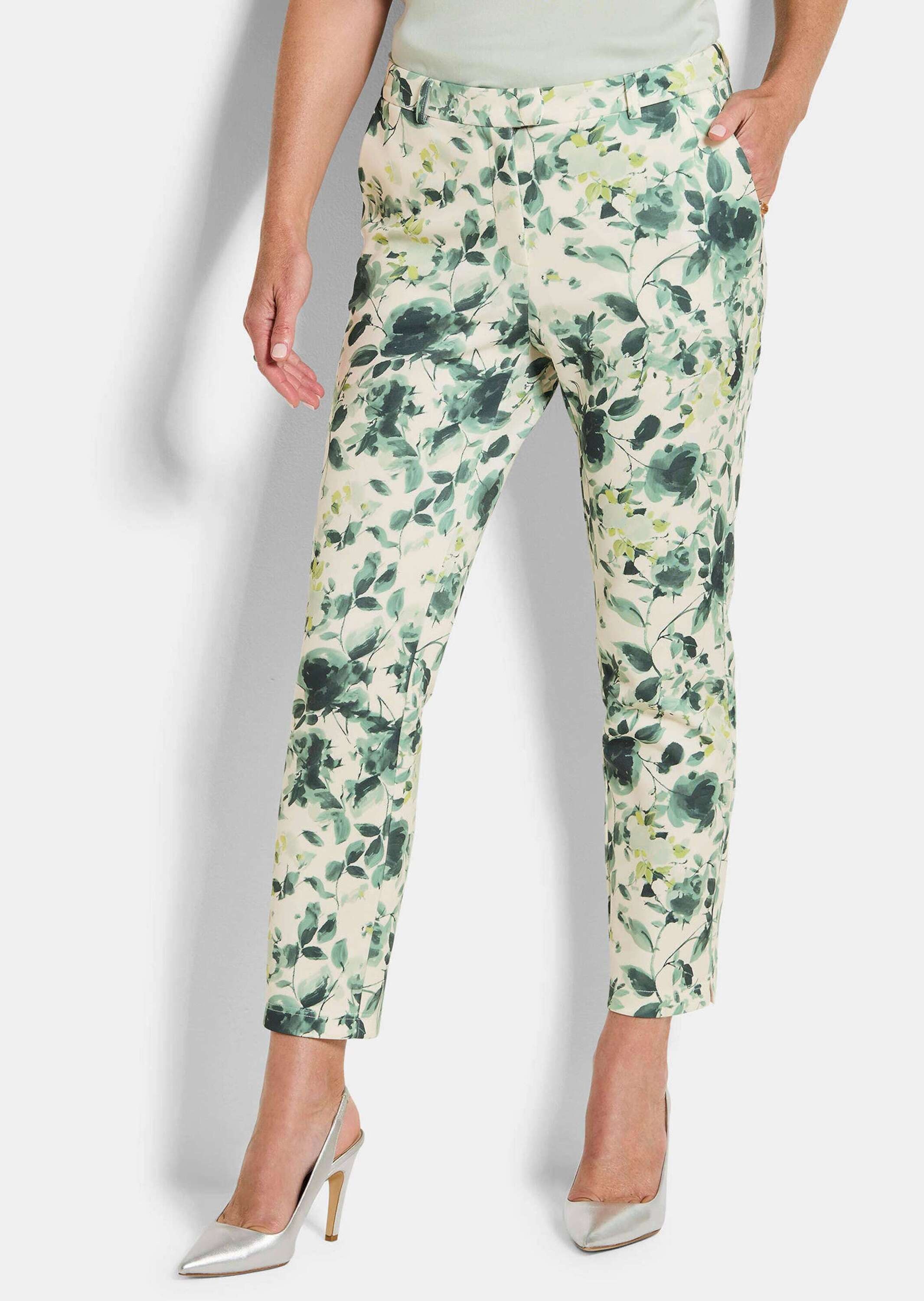 Goldner Louisa Short Length Trousers White Patterned Size 23 2