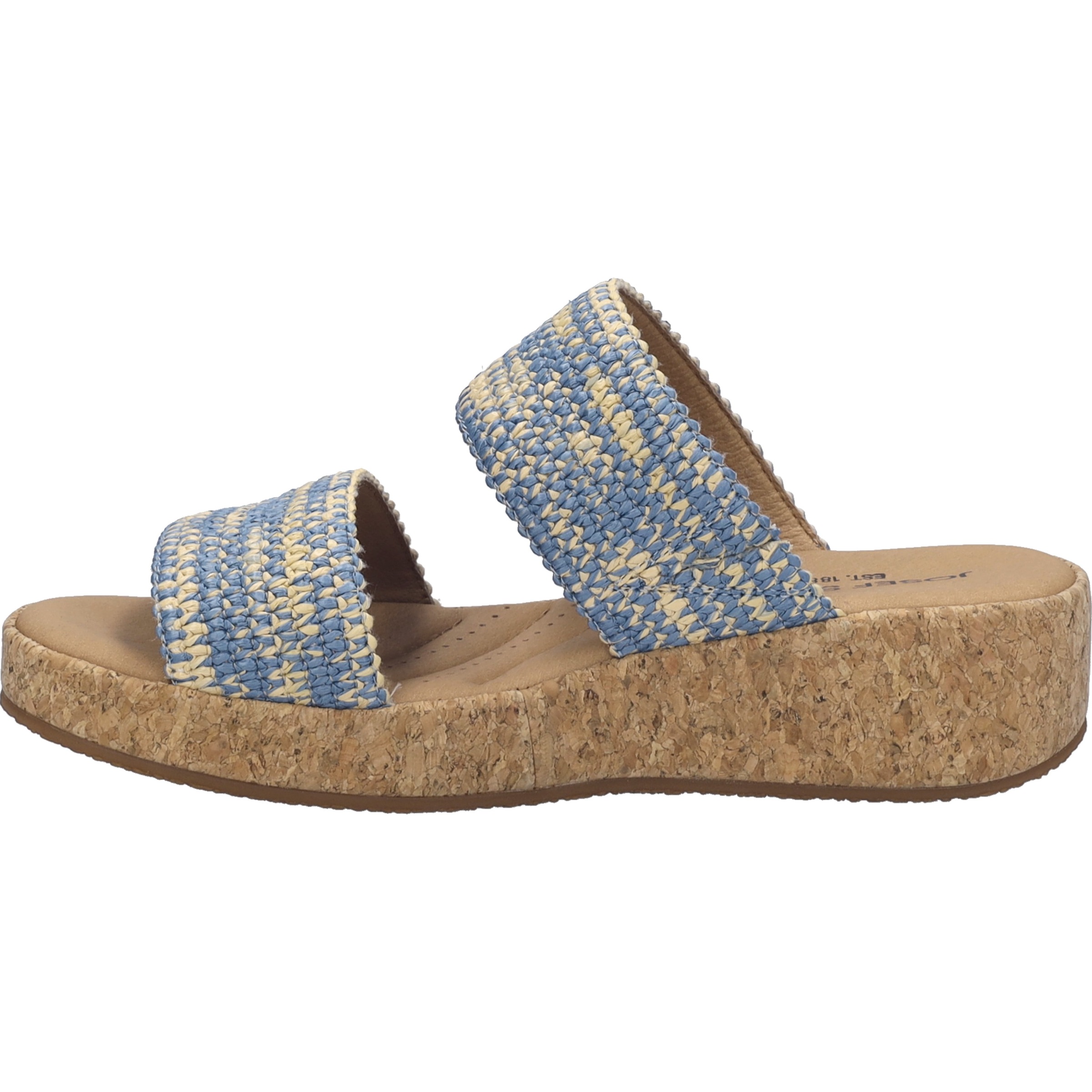 Slipper JOSEF SEIBEL "Evita 02, slate blue-multi", Damen, Gr. 38, blau (slate blau, multi), Obermaterial: 100% Textilmaterial TEXMAT., Schuhe Slipper 2