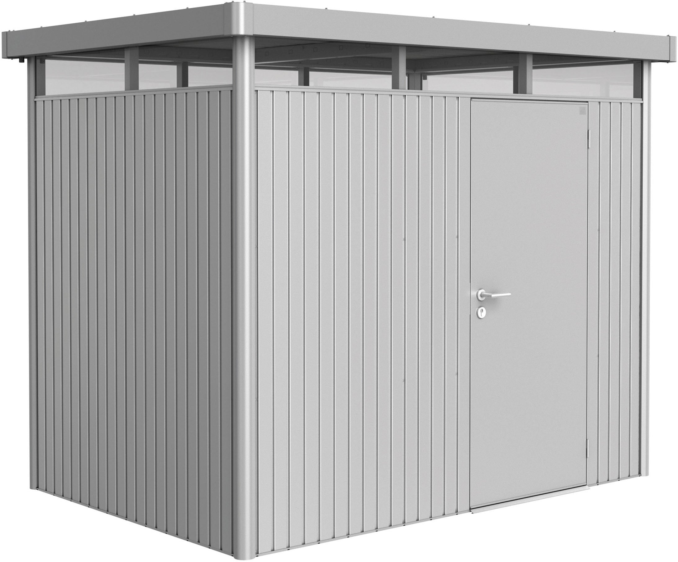 Biohort Gerätehaus »HIGHLINE Gr. H2, verschiedene Farben«, stylisches Metall-Gartenhaus mit Flachdach