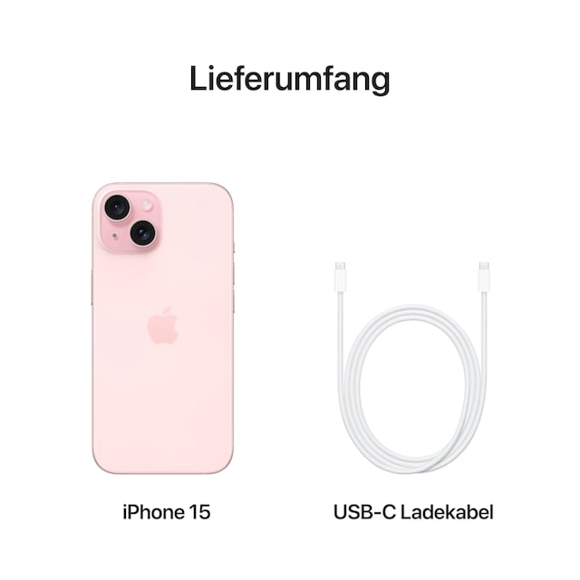 Apple Smartphone »iPhone 15 512GB«, rosa, 15,5 cm/6,1 Zoll, 512 GB  Speicherplatz, 48 MP Kamera | BAUR