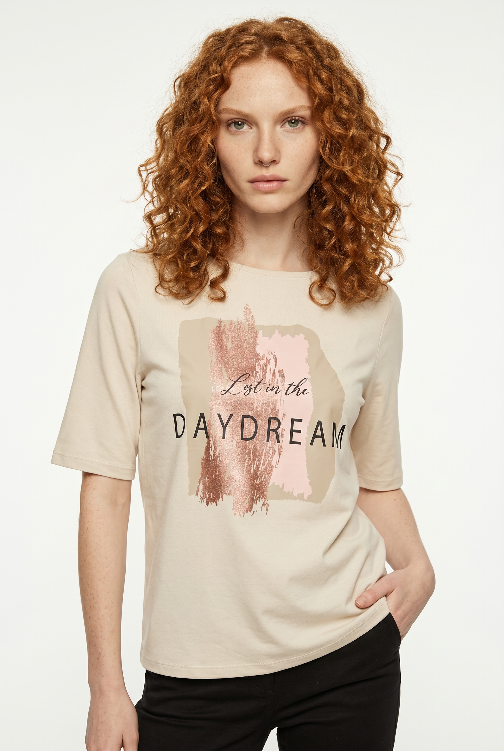 ONLY CARMAKOMA Rundhalsshirt "CARNICKY LIFE 2/4 SLEEV BOATNECK TEE JRS"