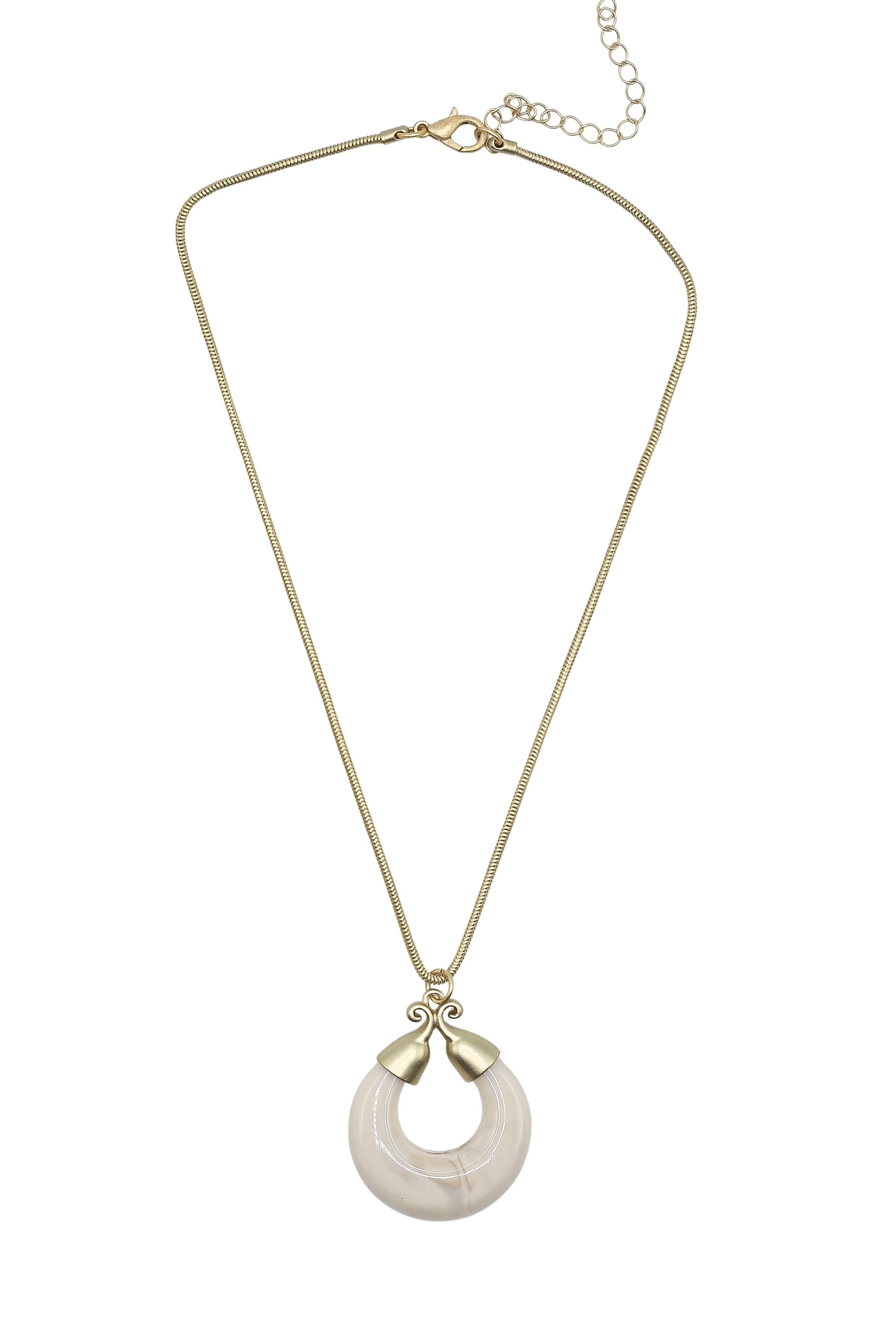 COLLEZIONE ALESSANDRO Kette mit Anhänger »Marble Glow«, altgold mit marmoriertem Anhänger