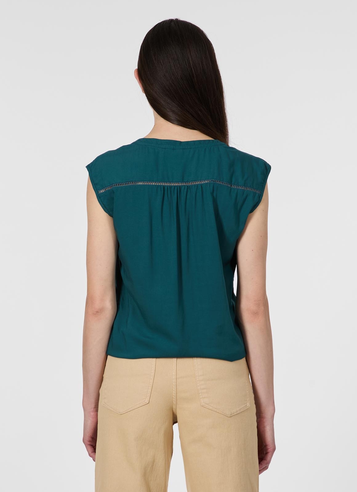 Ragwear V-Shirt »SALTTY« Viskose mit Gummizug am Saum und Knopfleiste