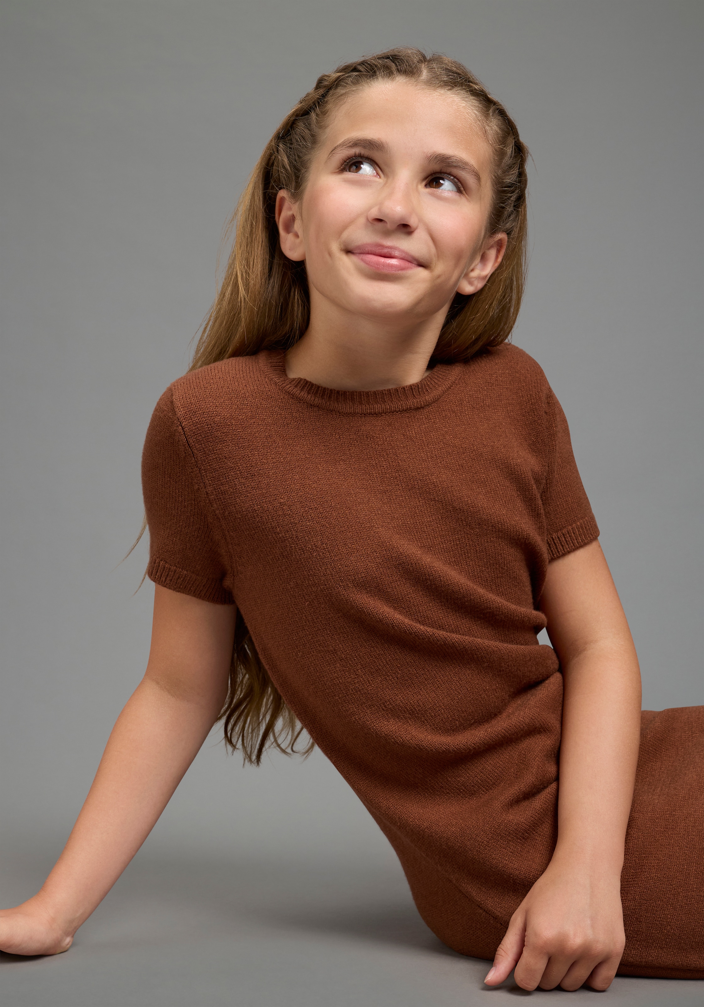 H.I.S Strickkleid »Trendiges H.I.S Strickkleid mit kurzen Arm, weich anliegend« Kleid aus Feinstrick für Mädchen, für Frühling und Herbst