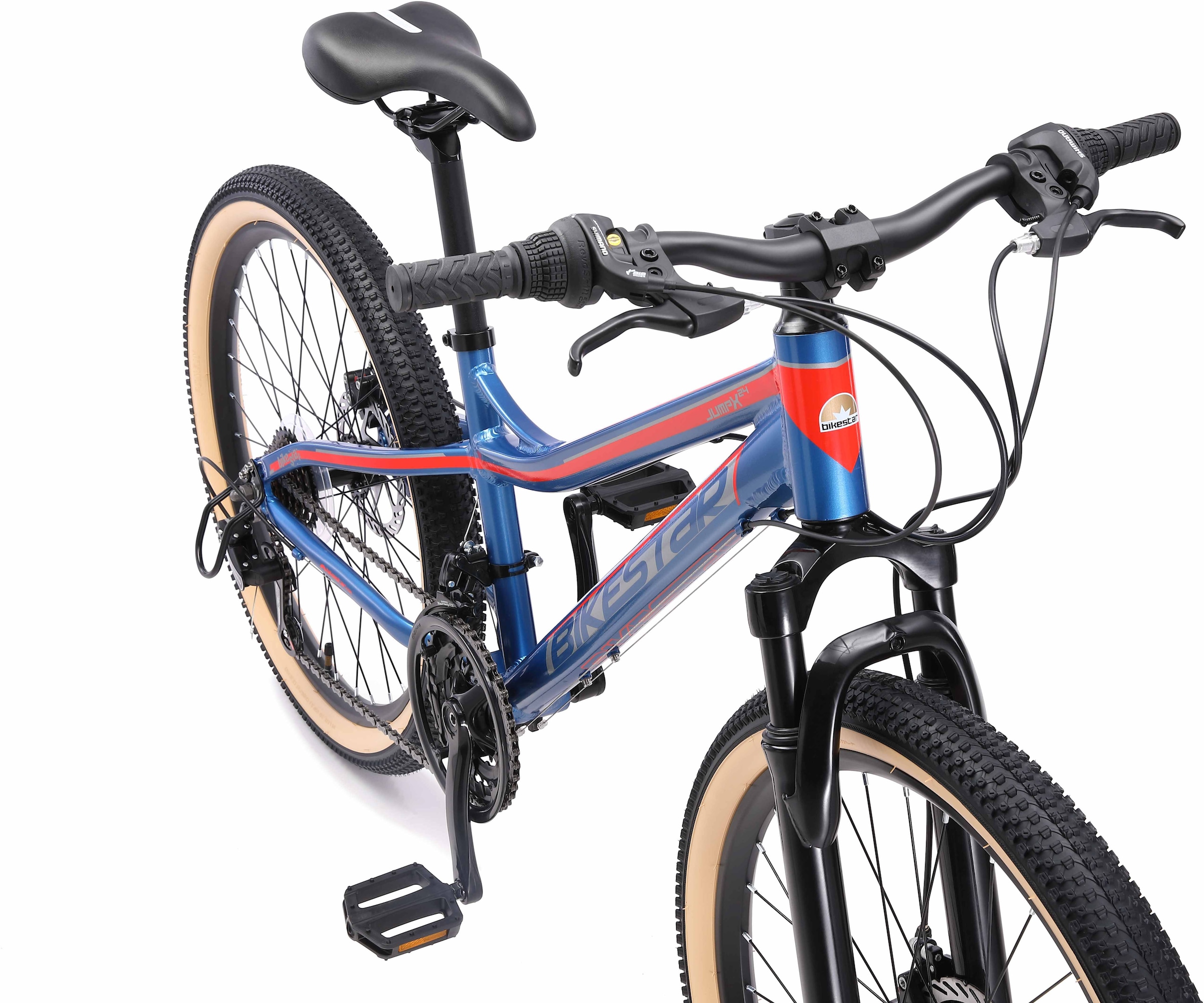 Bikestar Jugendfahrrad, 21 Gang, Shimano, RD-TY300 Schaltwerk, Kettenschaltung, für Damen und Herren, Kettenschaltung