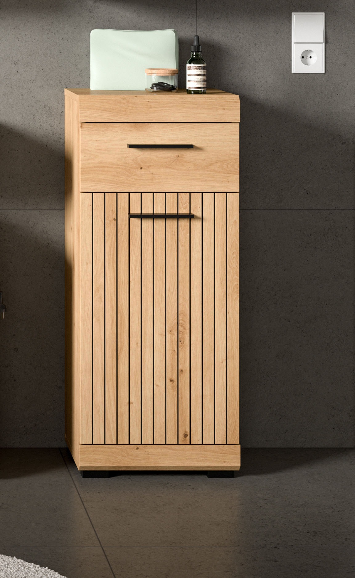welltime Unterschrank "SIENA, Breite 37cm, 1 Tür, 1 Schubkasten, 2 Fächer, MDF-Front" TOPSELLER, 1 Stk. tlg. in verschiedenen Farben erhältlich, Badmöbel, Badschrank, Kommode, Bad