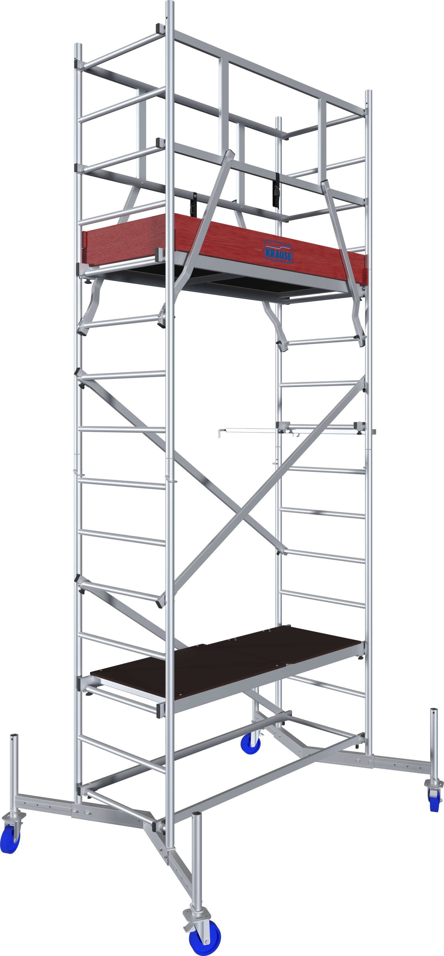 KRAUSE Arbeitsgerüst »ClimTec System«, Komplettgerüst, inkl. 1 Aufstockung und Fahrrollensatz 125 mm