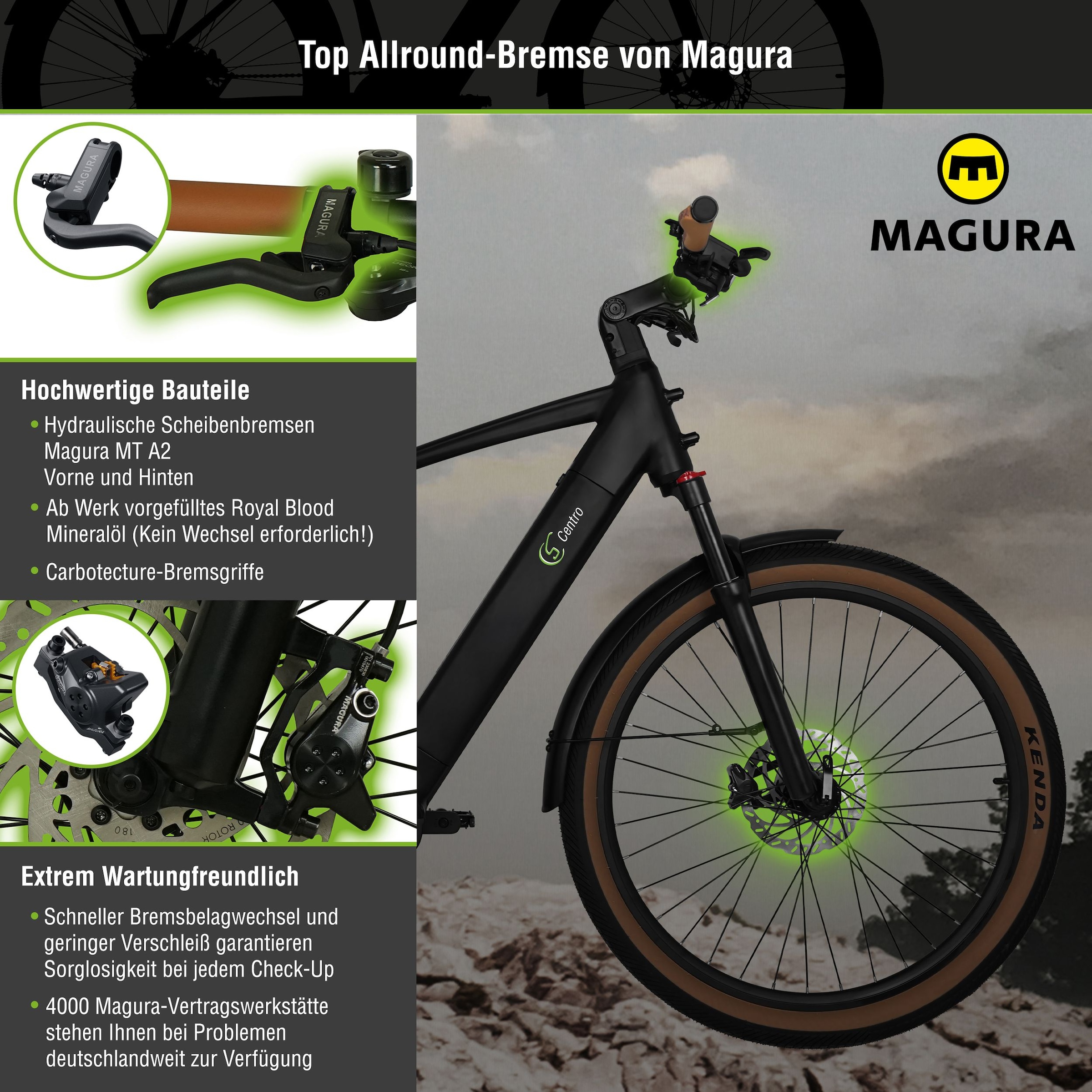 SachsenRad »S8 Centro mit Alarmanlage« 10 Gang Shimano Kettenschaltung Mittelmotor 250 W