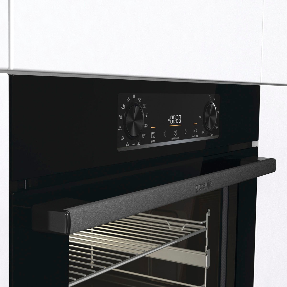GORENJE Backofen  »BPS6737E09BGOT«, mit 2-fach-Teleskopauszug, Pyrolyse-Selbstreinigung, Pyrolyse: Selbstreinigung durch hohe Hitze ohne Chemie