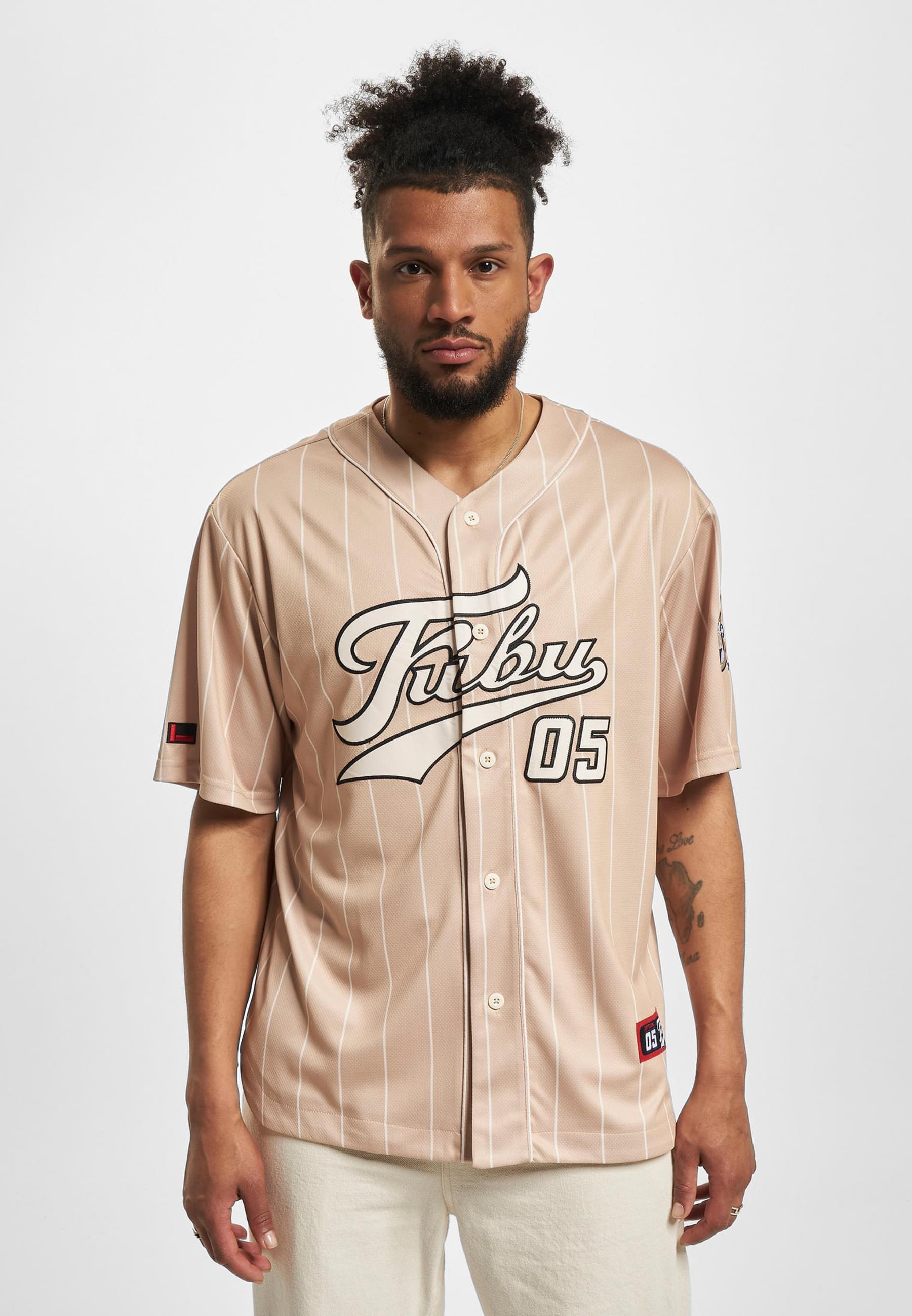 Fubu Langarmhemd »Fubu Herren FM232-003-2 FUBU Varsity Pinstripe Baseball Jersey«, (1 tlg.)