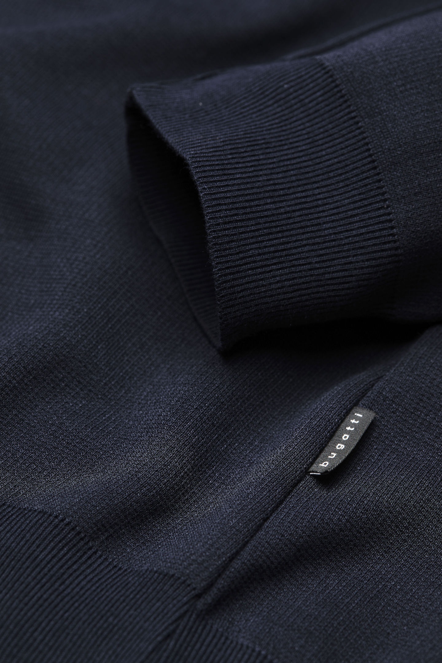 bugatti Langarm-Poloshirt, mit Stehkragen
