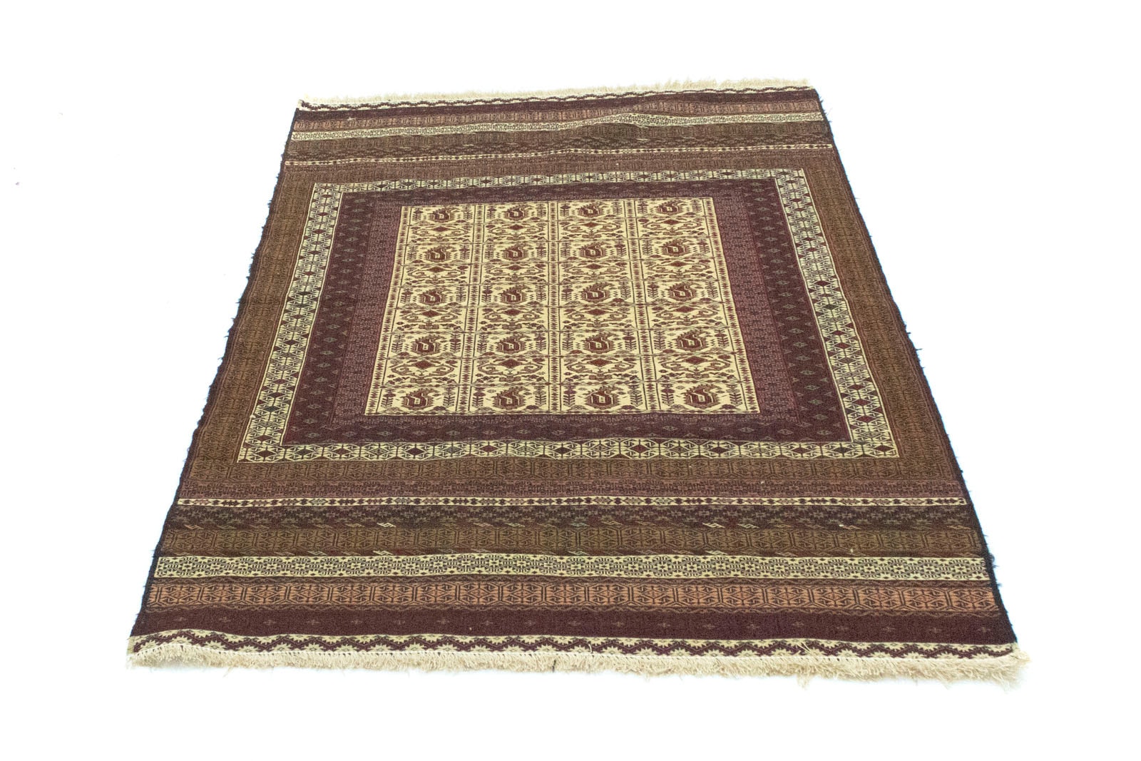 Wollteppich »Kelim Afghan Teppich handgewebt beige«, rechteckig, Kurzflor