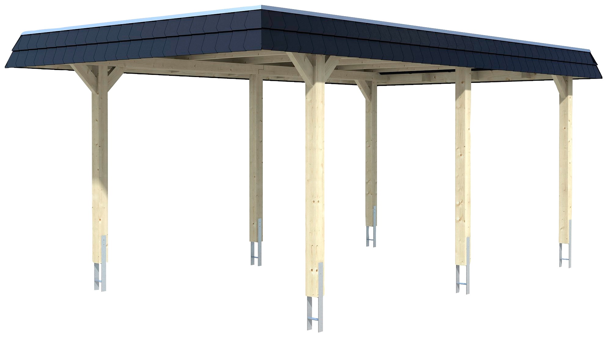 Skanholz Einzelcarport »Wendland«, Leimholz-Nordisches Fichtenholz, 291 cm, dunkelgrau