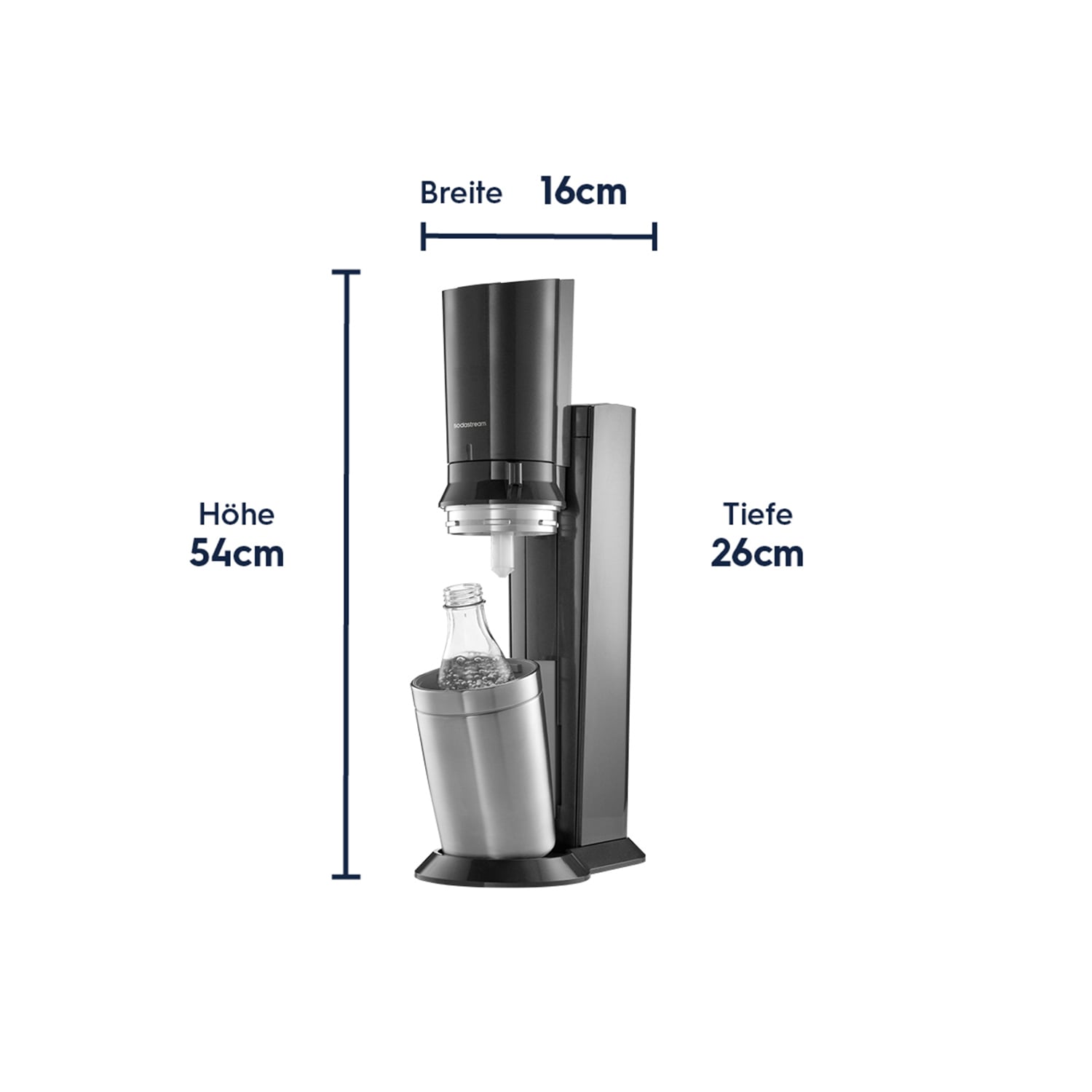 SodaStream Wassersprudler »SodaStream CRYSTAL 3.0 mit 3 Glaskaraffen, 1 CO2-Zylinder und 2 Sirups« mit Quick-Connect-System