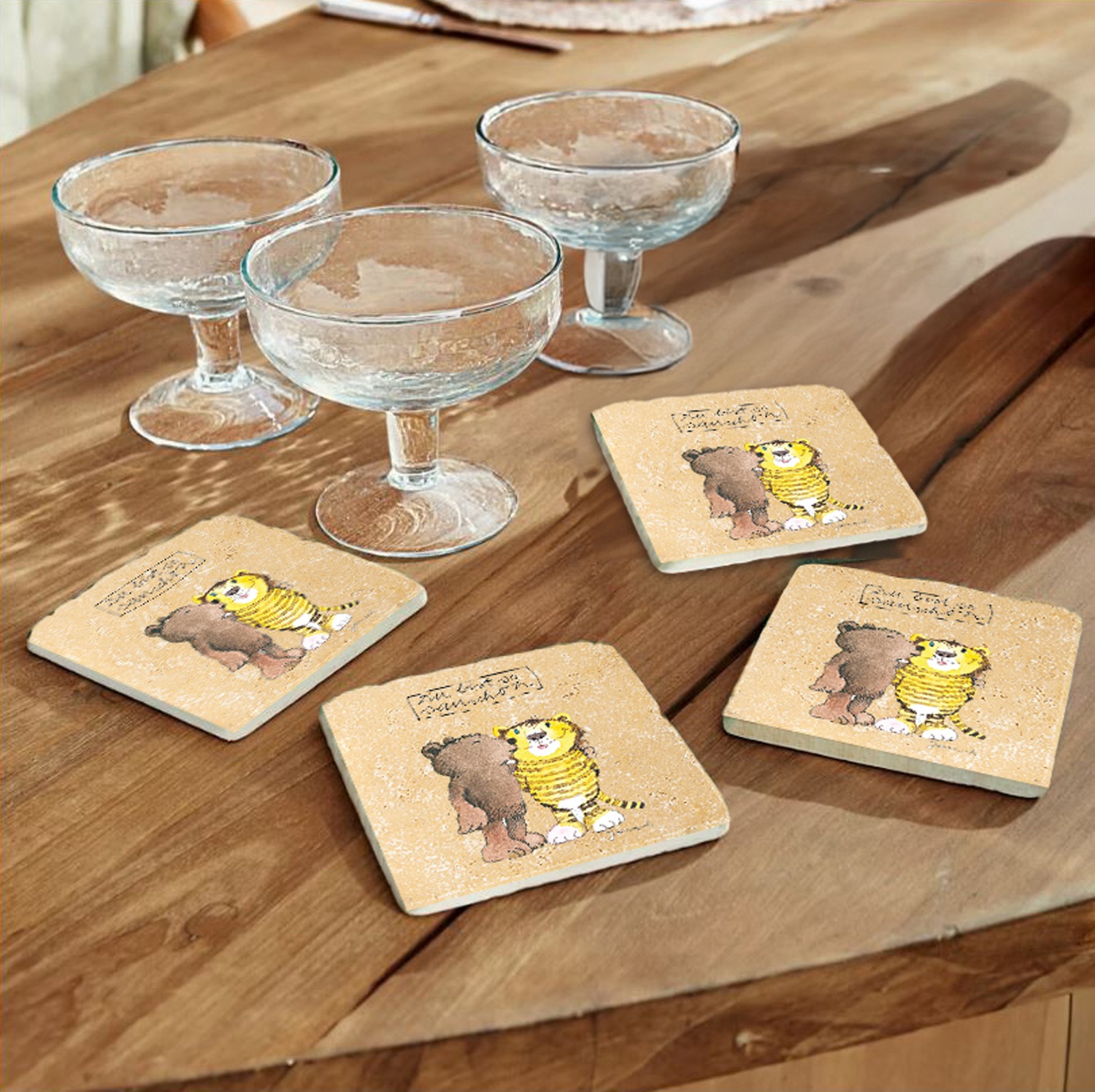 LuckyLinde Getränkeuntersetzer "Der kleine Bär und der Tiger" Janosch Set T günstig online kaufen