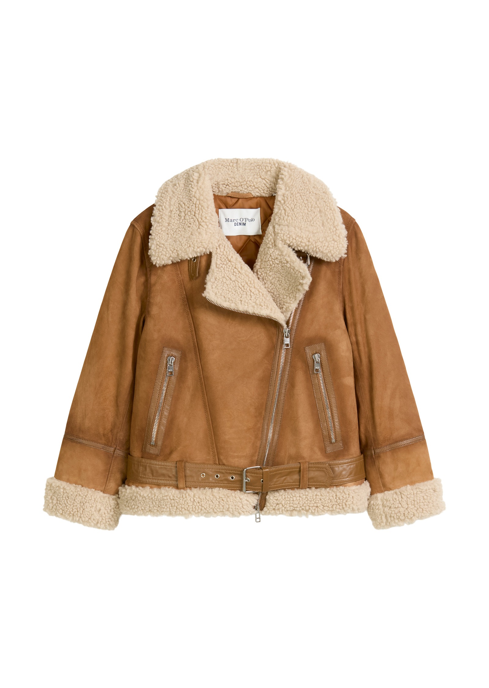 Marc O'Polo DENIM Lederjacke »mit Teddyplüsch«