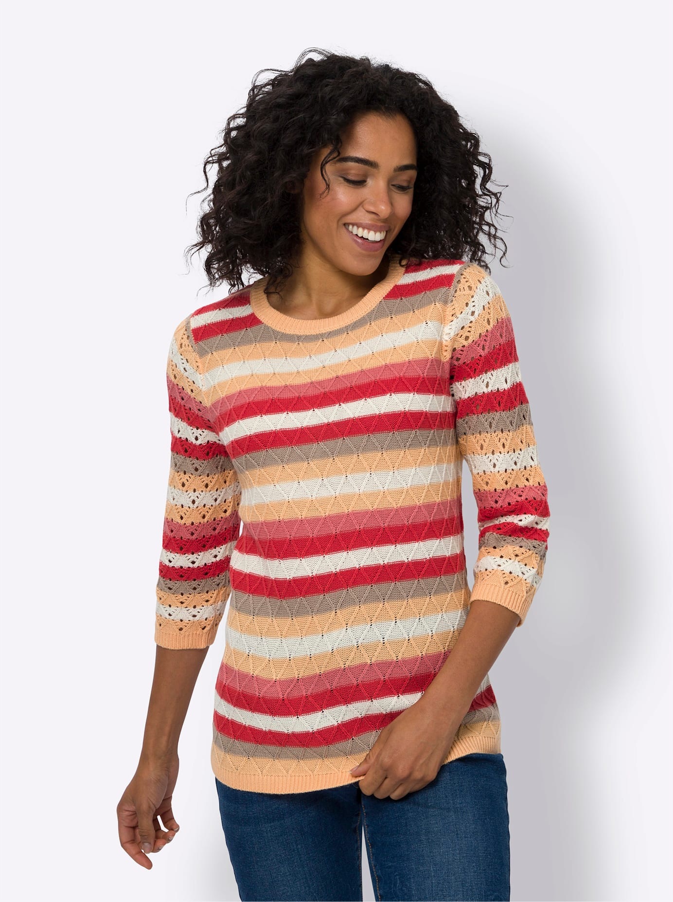 Classic Basics 3/4 Arm-Pullover "Ajour-Pullover" günstig online kaufen