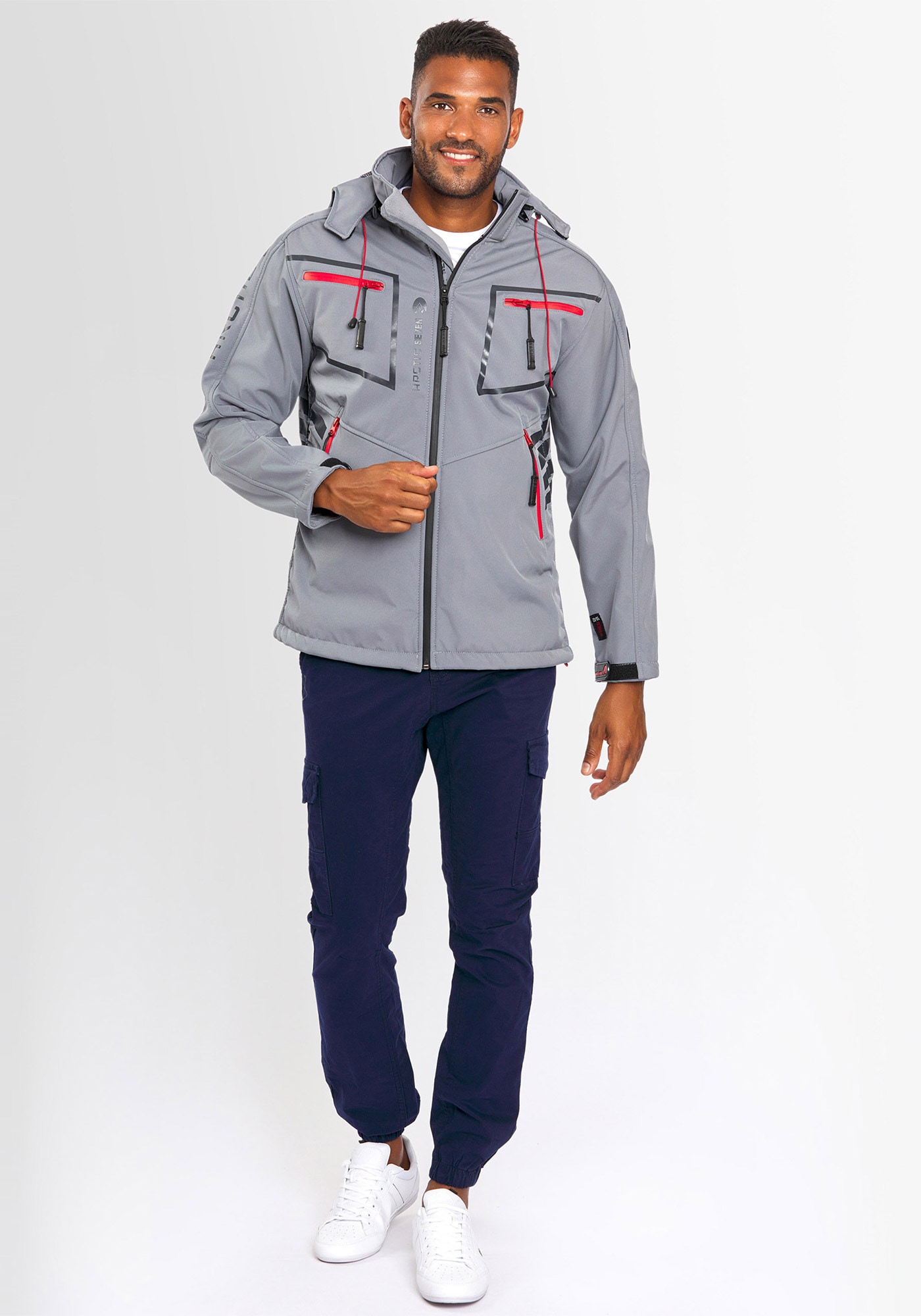 Arctic Seven Softshelljacke »ASPierr« sportliche Outdoor Funktionsjacke mit abnehmbarer Kapuze