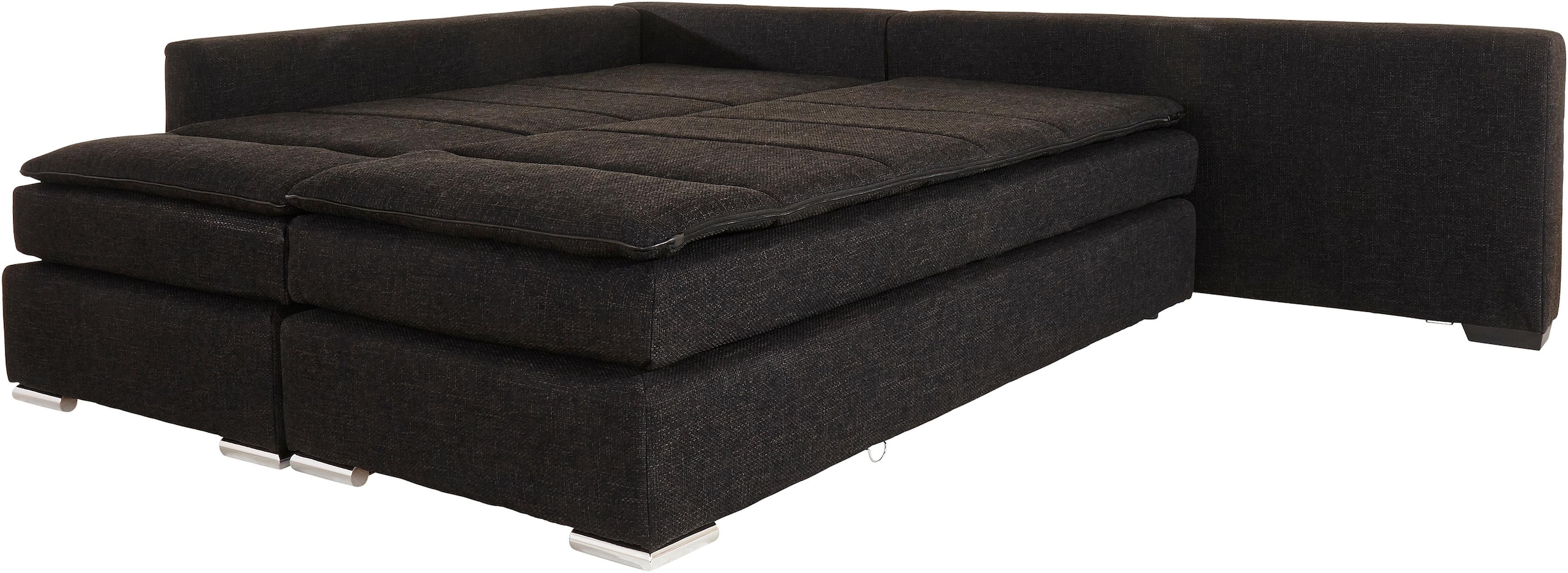 INOSIGN Ecksofa »Night & Day L-Form, B: 304 cm«, mit Bettfunktion, Bettkasten & 3 Zierkissen, Boxspringbett 164x200 cm