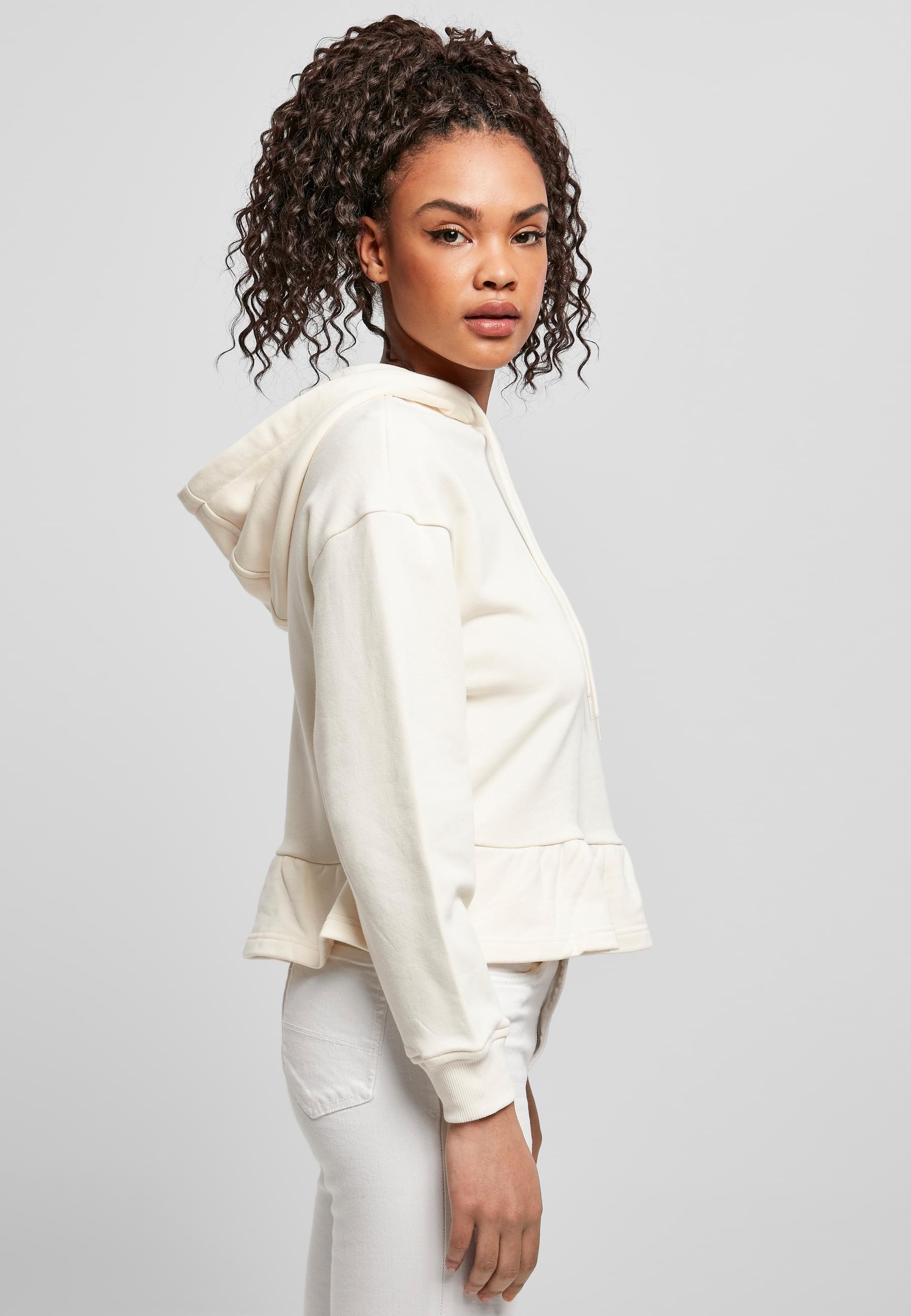 URBAN CLASSICS Kapuzenpullover »Urban Classics Damen Ladies Organic Volants Hoody«, (1 tlg.)