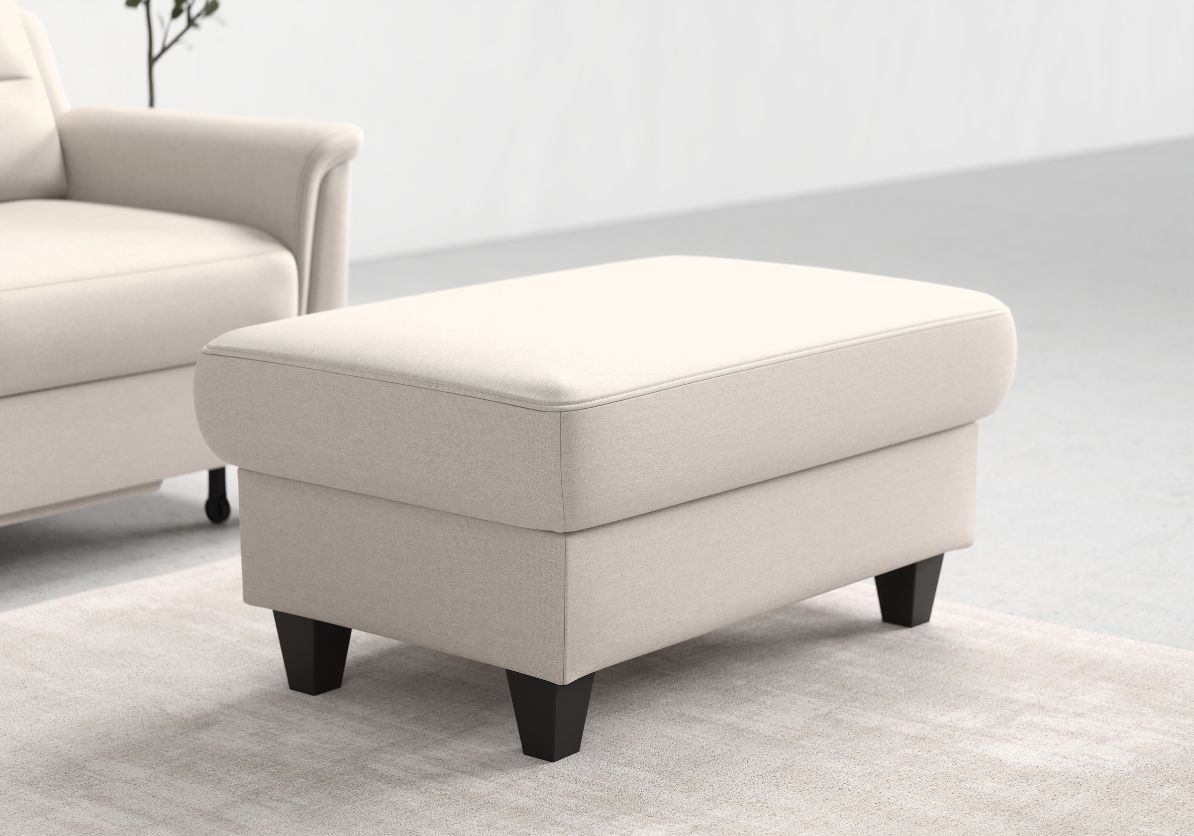 sit&more Stauraumhocker »Farö« mit Stauraum und Federkern und wengefarbenen Füßen