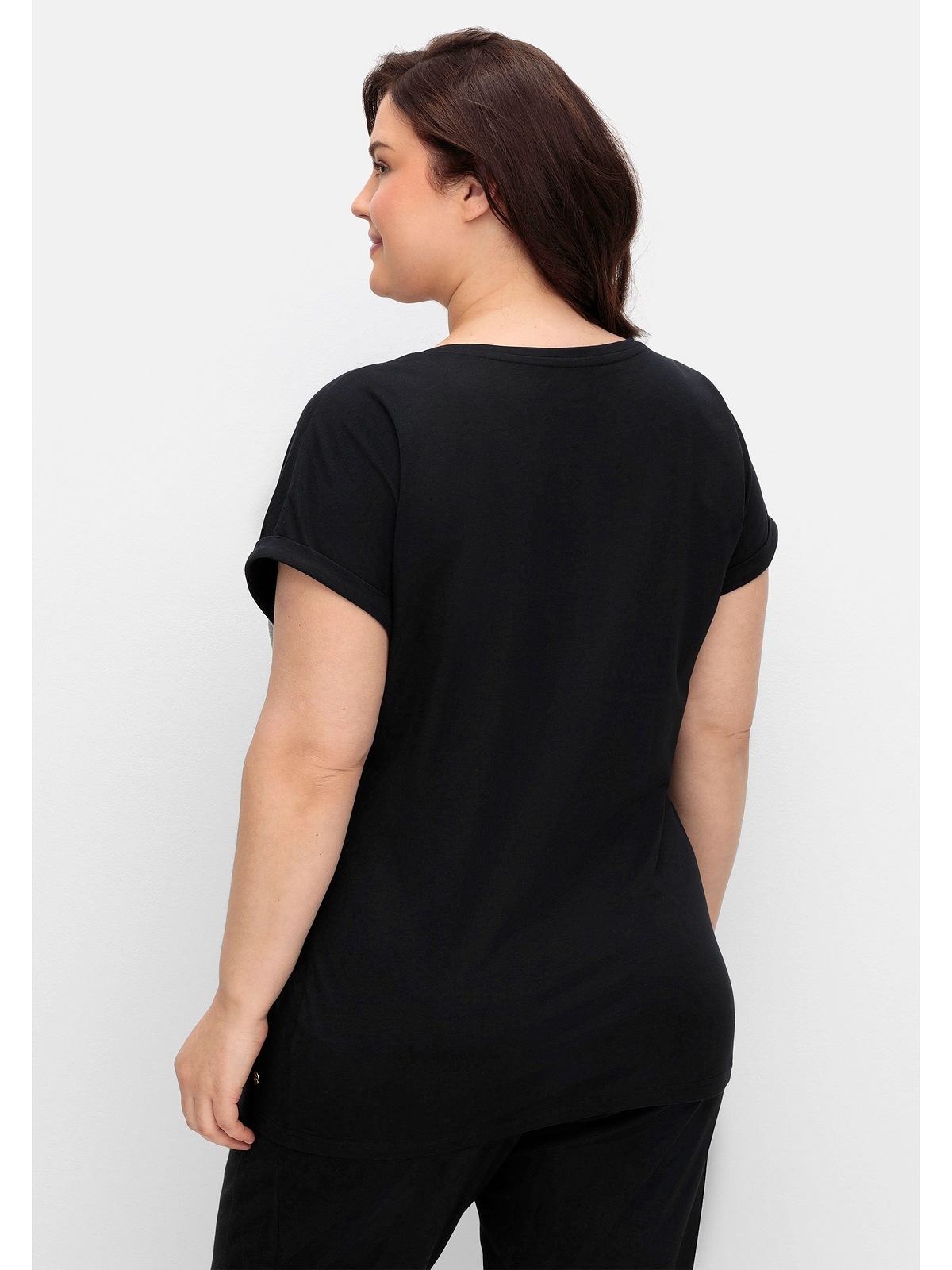 Friday BAUR T-Shirt in Black Größen«, »Große Colourblocking-Optik Sheego |