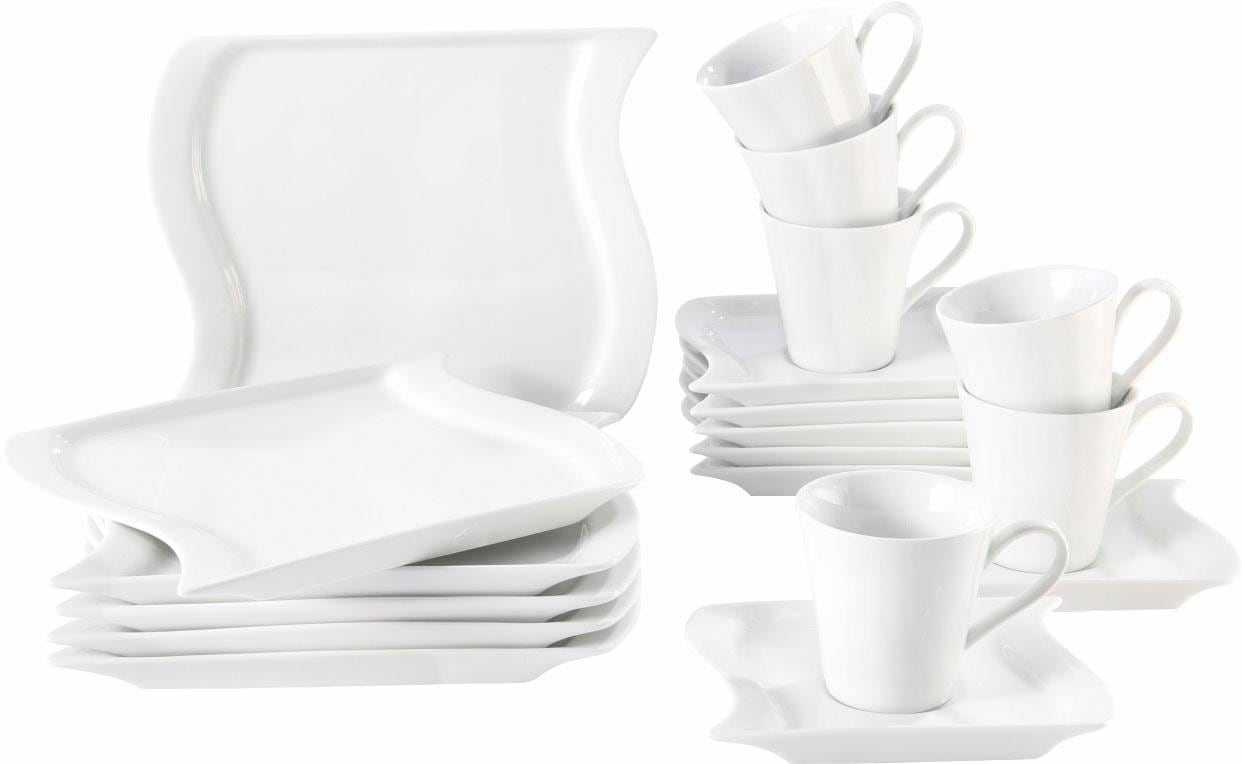 Home affaire Kaffeeservice »Geschirr-Set, tlg.), 6 Form, für 18 geschwungene (Set, Teile, 18 BAUR Personen Service Marchetto«, 