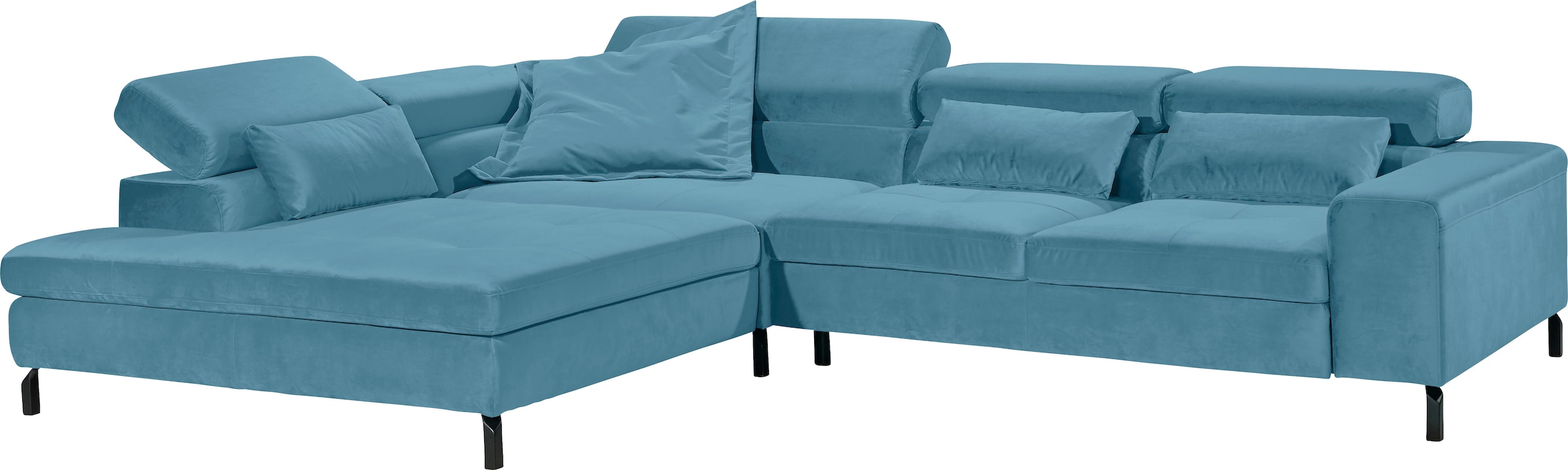 GALLERY M branded by Musterring Ecksofa »Felicia Due L-Form«, Wahlweise mit Sitzvorzug, inkl. Kopfteilverstellung, Sitzhöhe 40 cm