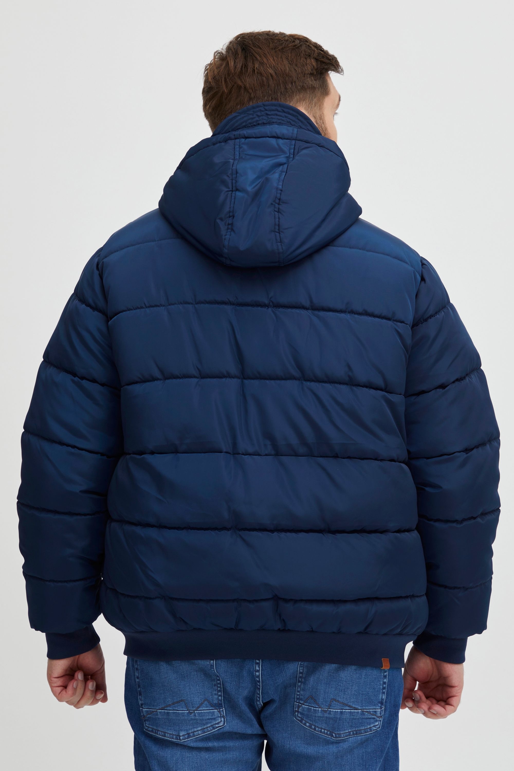 Winterjacke BLEND "BHFrederico Big & Tall", Herren, Gr. 3XL, blau (marineblaus), 100% Polyester, unifarben, regular fit normal, ohne Ausschnitt, eingesetzt Rippbündchen, Jacken Winterjacke, Stilvolle Winterjacke mit tollen Details in großen Größen 3