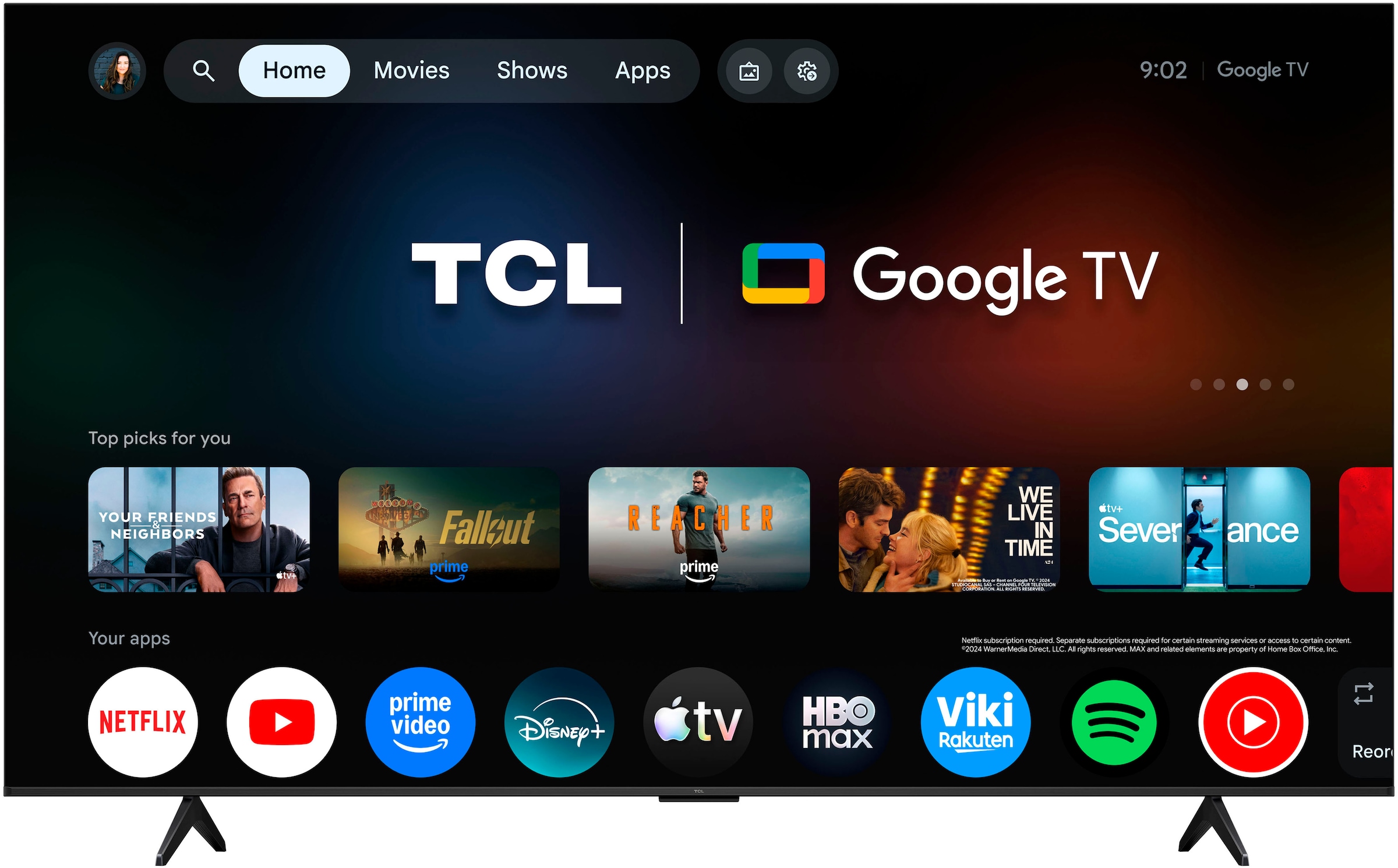 TCL QLED-Fernseher »85T61DX1« 215 cm/85 ″ Smart-TV