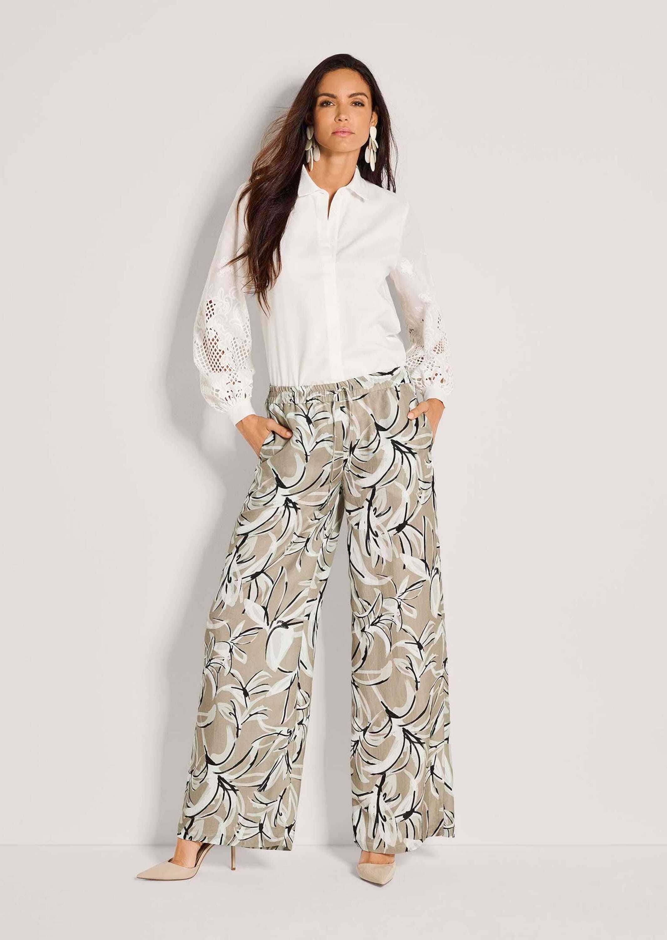 MADELEINE Chinos »Palazzohose Druckhose mit floralem Muster«  Mit Tunnelzug und Bindeband